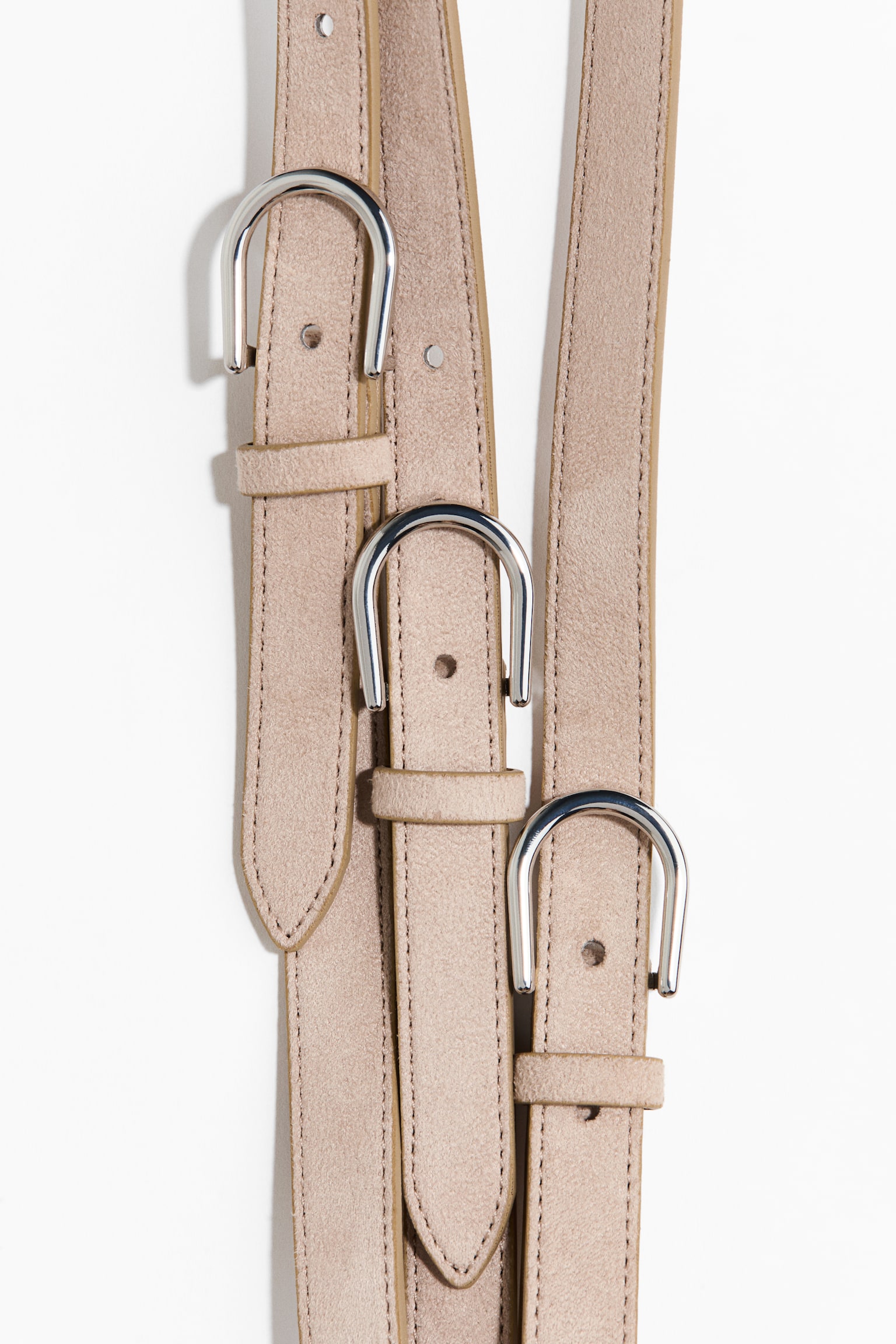 Ремінь з трьома ремінцями - Бежевий/Темно-коричневий - 3