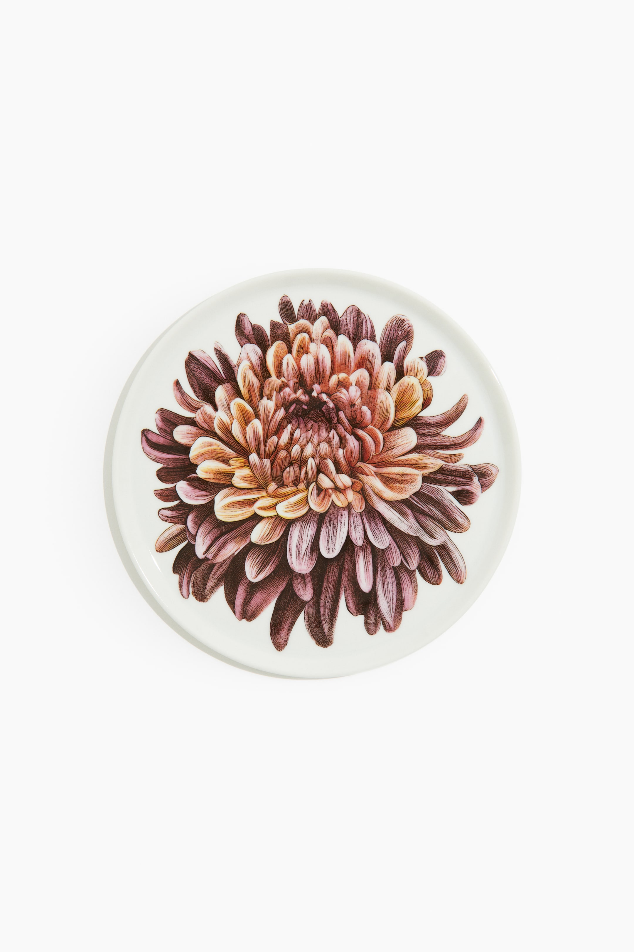 Porcelain medium plate - White/Flower - Home All | H&M GB