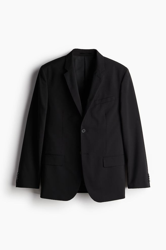 Slim Fit Wool-Blend Jacket - Black/Dark gray/Navy blue - 1