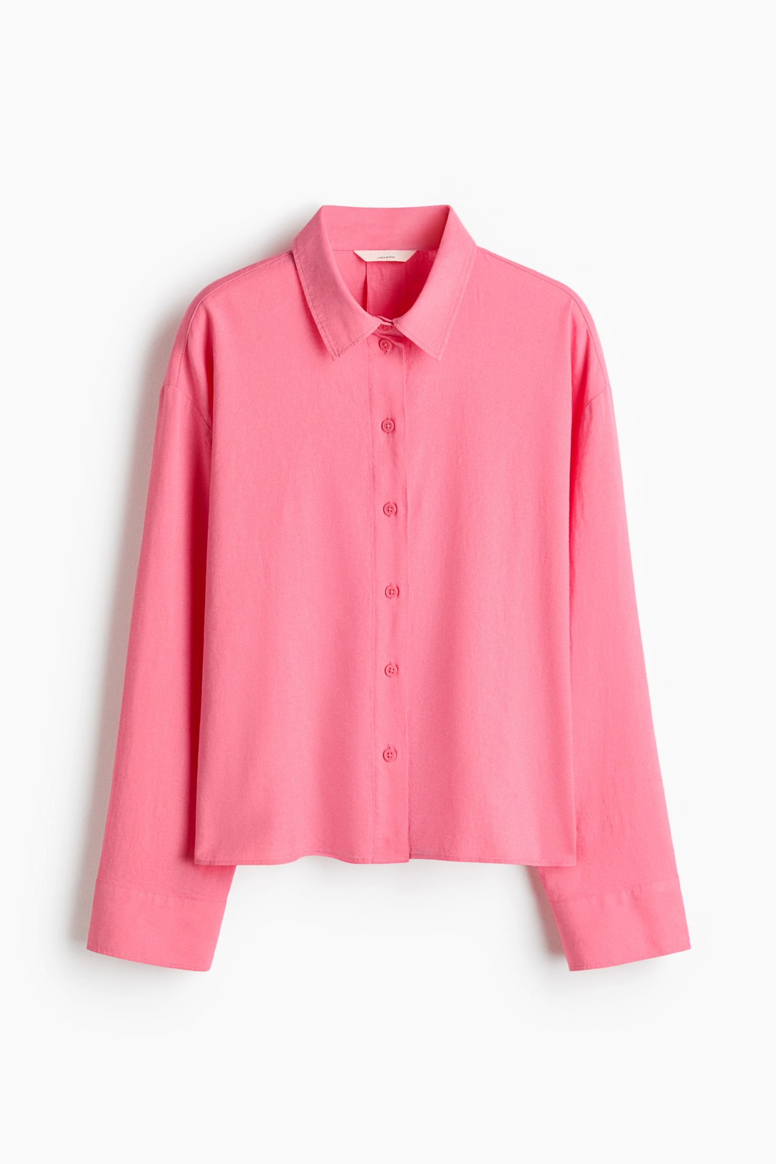 חולצה מתערובת פשתן - ורוד/בז' בהיר/שחור/פסי זברה - 2