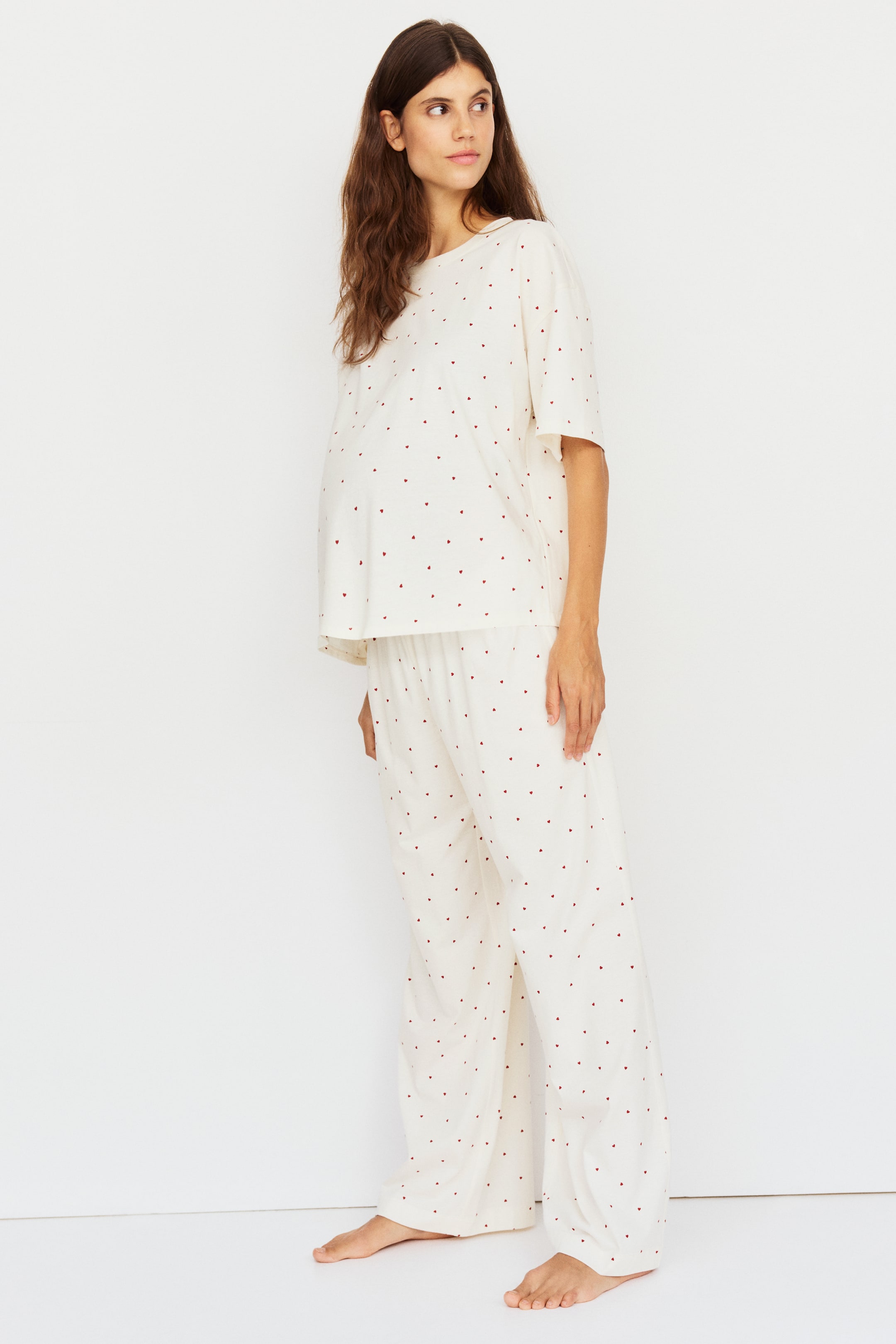 Grösseres Bild ansehen: MAMA Before & After Baumwollpyjama - Weiss/Herzen - DAMEN | H&M CH 3