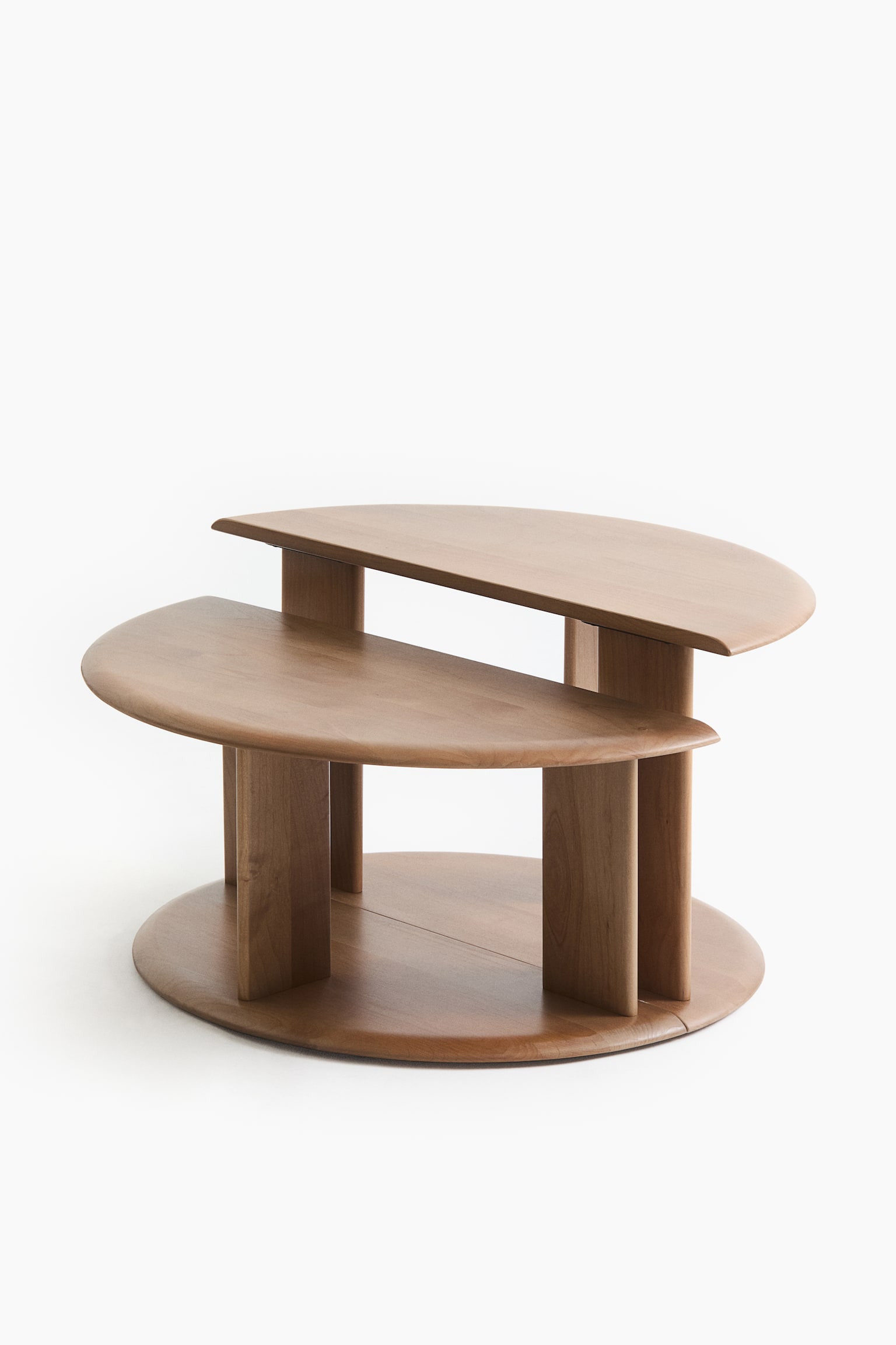 סט2 שולחנות קפה מעץ - חום בהיר - 1