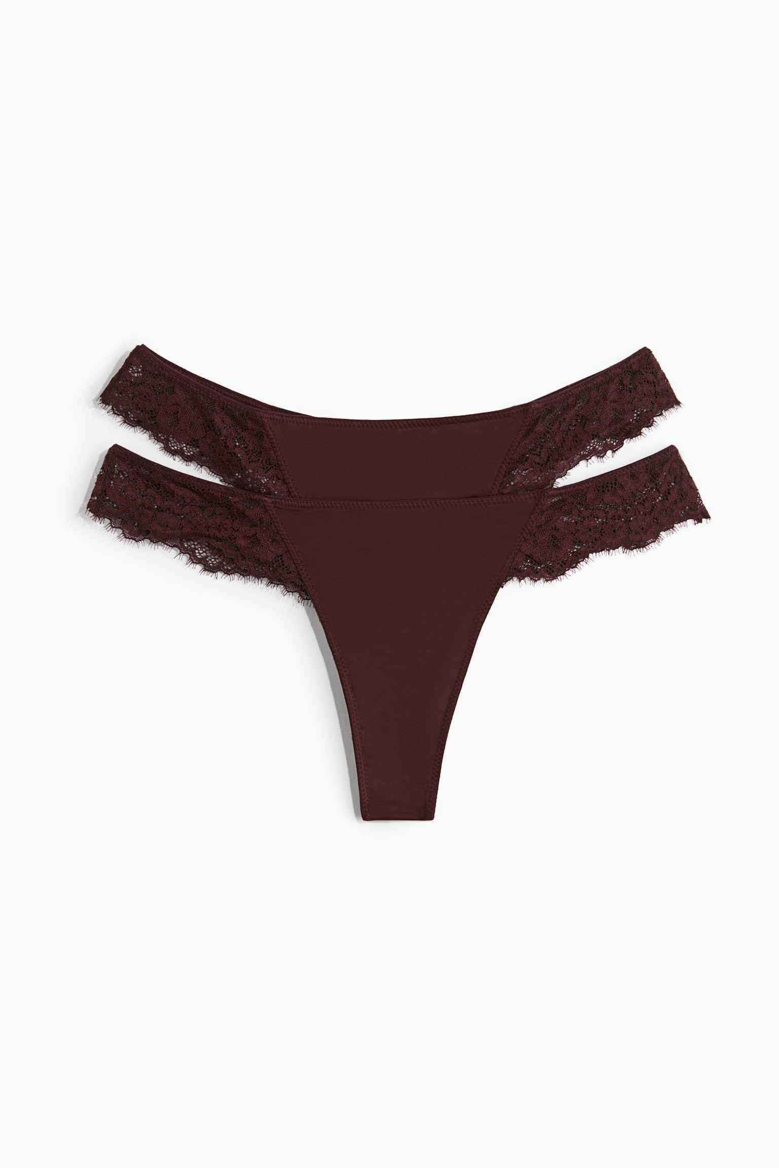 2-pack microfibre thong briefs - Burgundy/Black/Powder pink - 1