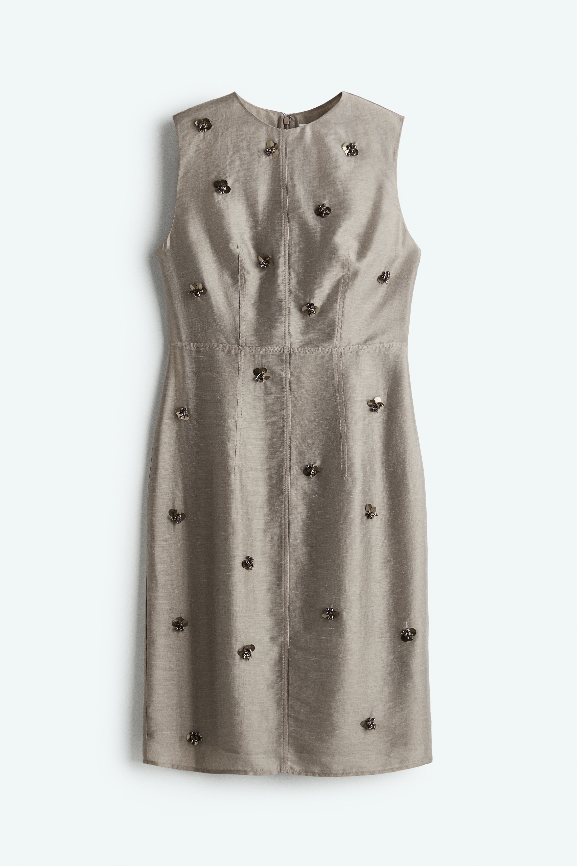 Rochie creion cu ornamente - Gri