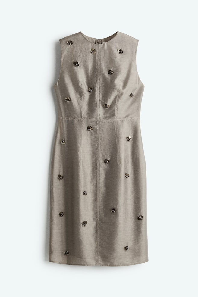Embellished pencil dress - Grey - 1