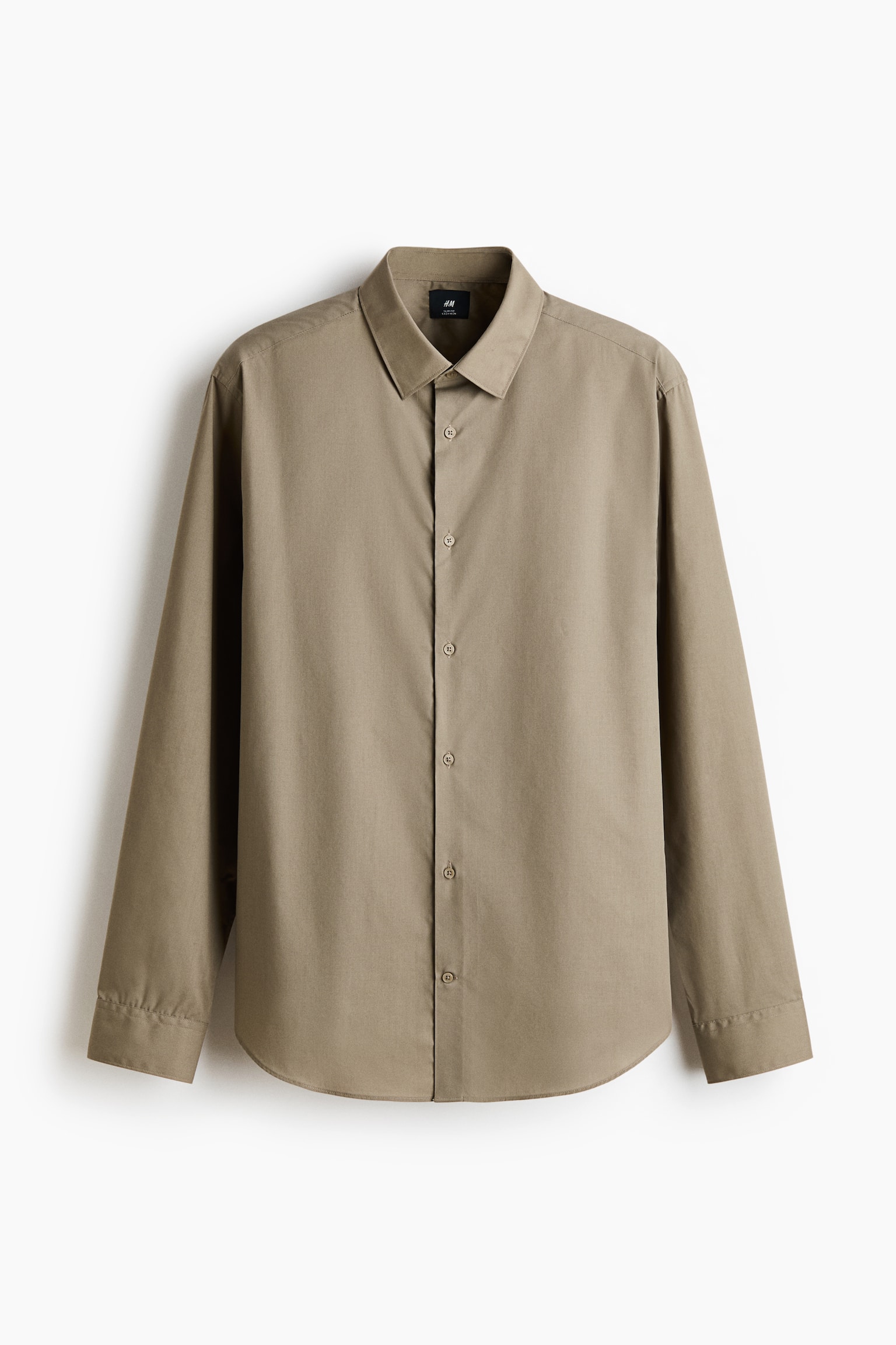 Slim Fit Easy-iron shirt - Khaki green/Light pink/Striped/Light blue/Striped/White/Black/Light blue/Light blue/Striped - 2