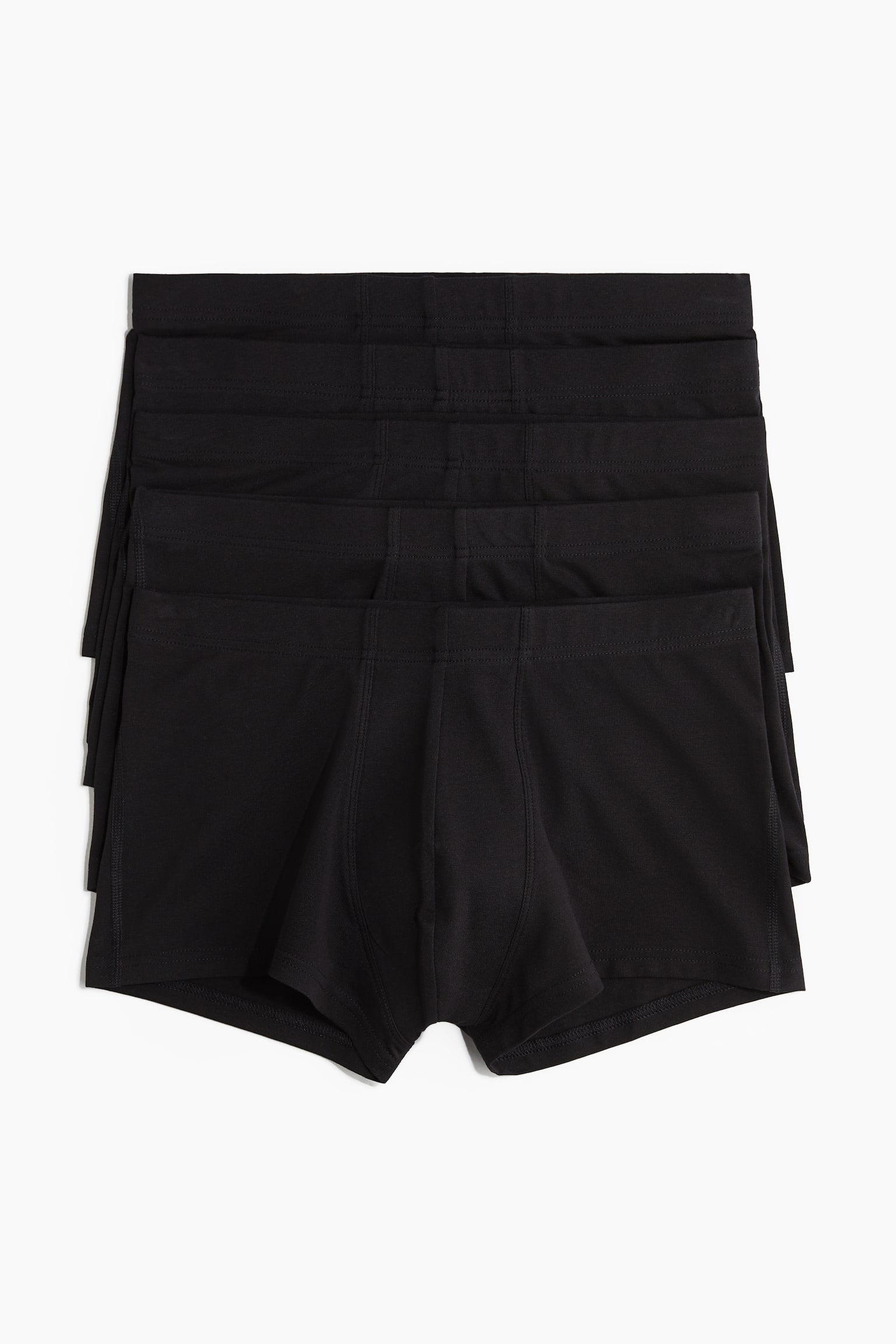 Мужские трусы H&M 5-pack Short Cotton Boxer Shorts, цвет: Чёрный — фото 1