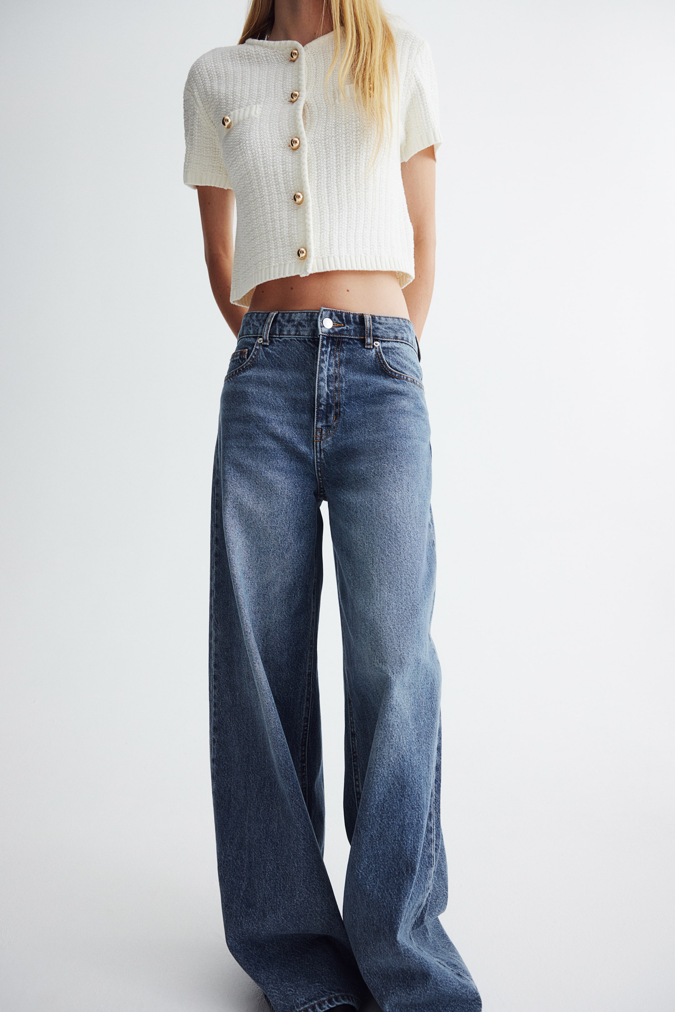 Wide jeans - Denim blue - Ladies | H&M GB 3