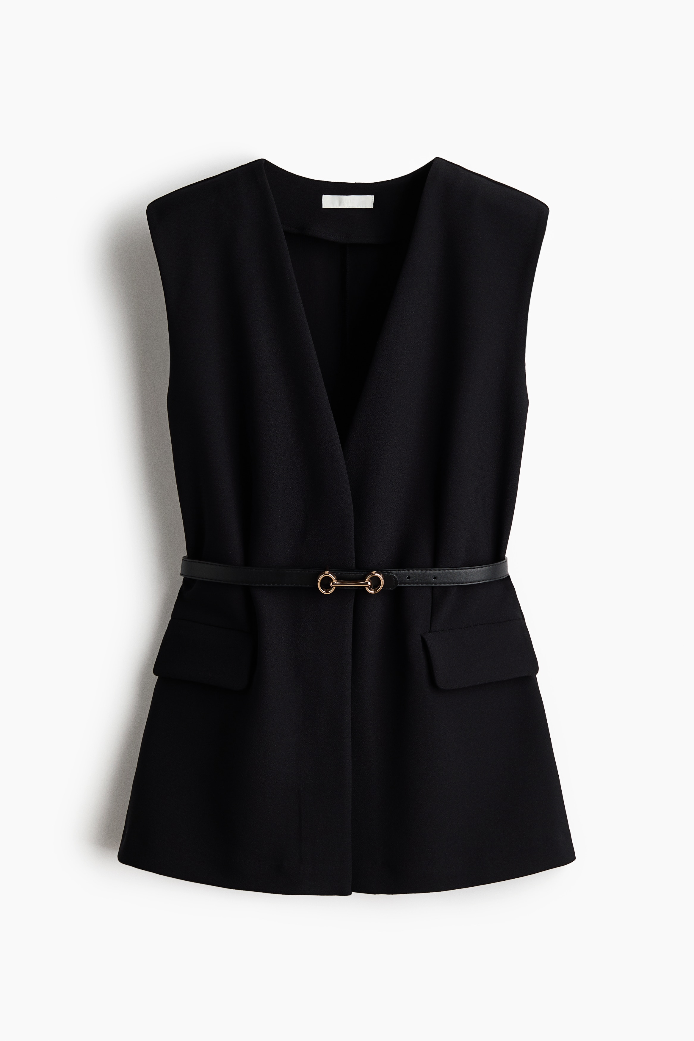 Belted waistcoat - Black