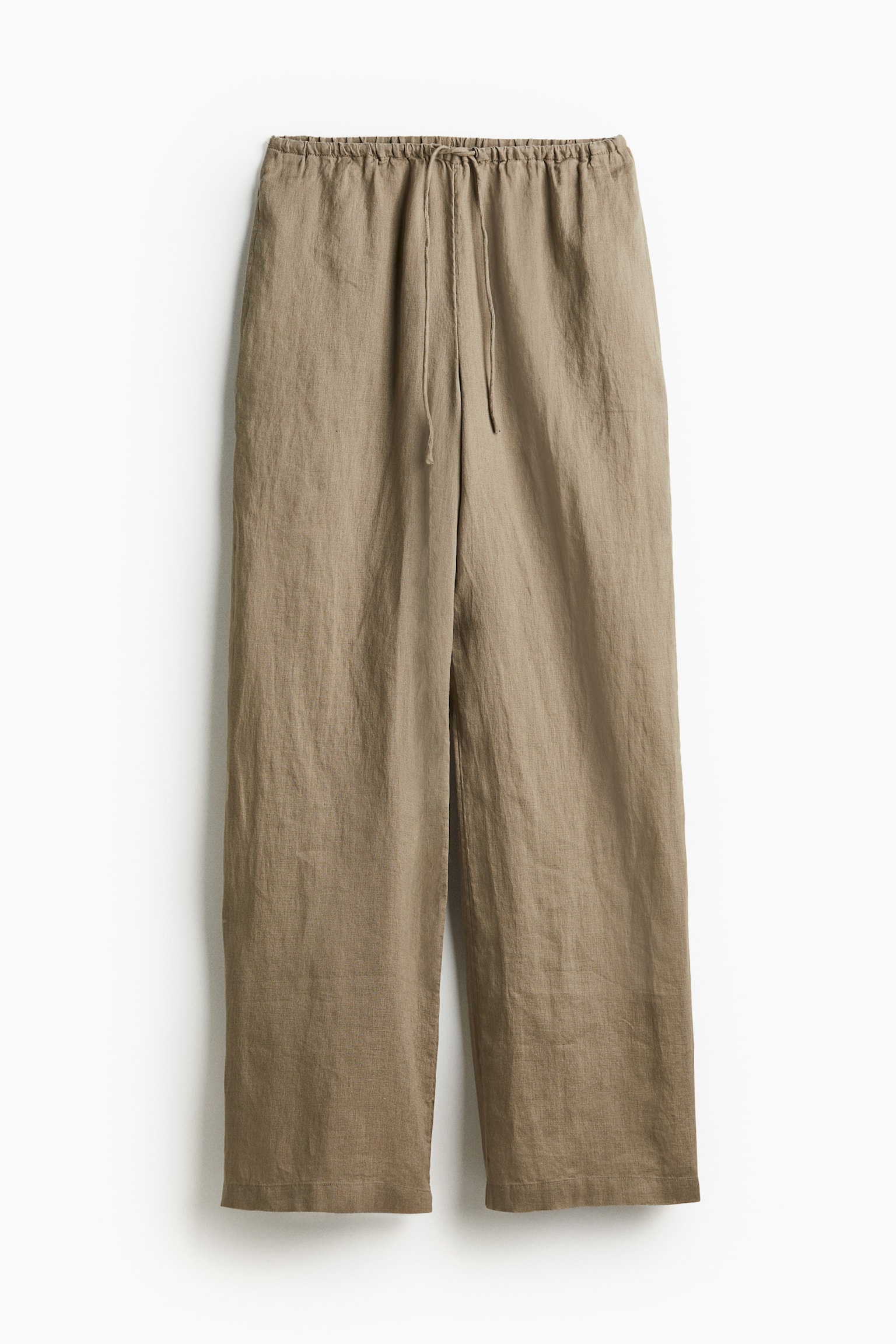 Wide Linen Pants - Dark beige/Light beige/Dark grey - 2