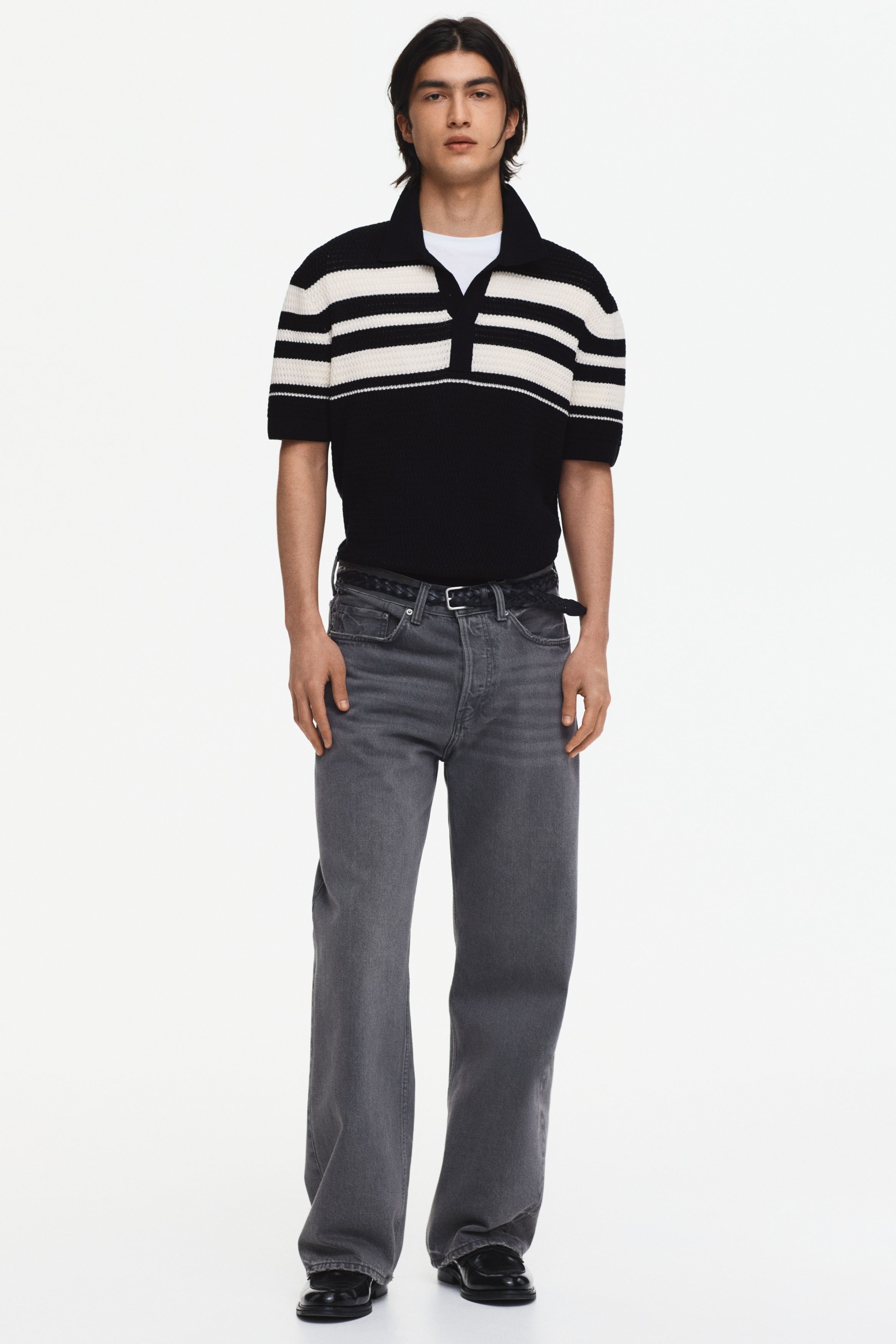 Regular Fit Pointelle-knit polo shirt