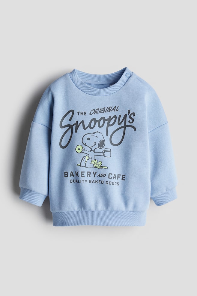 Sweater met geprint motief - Lichtblauw/Snoopy - 1