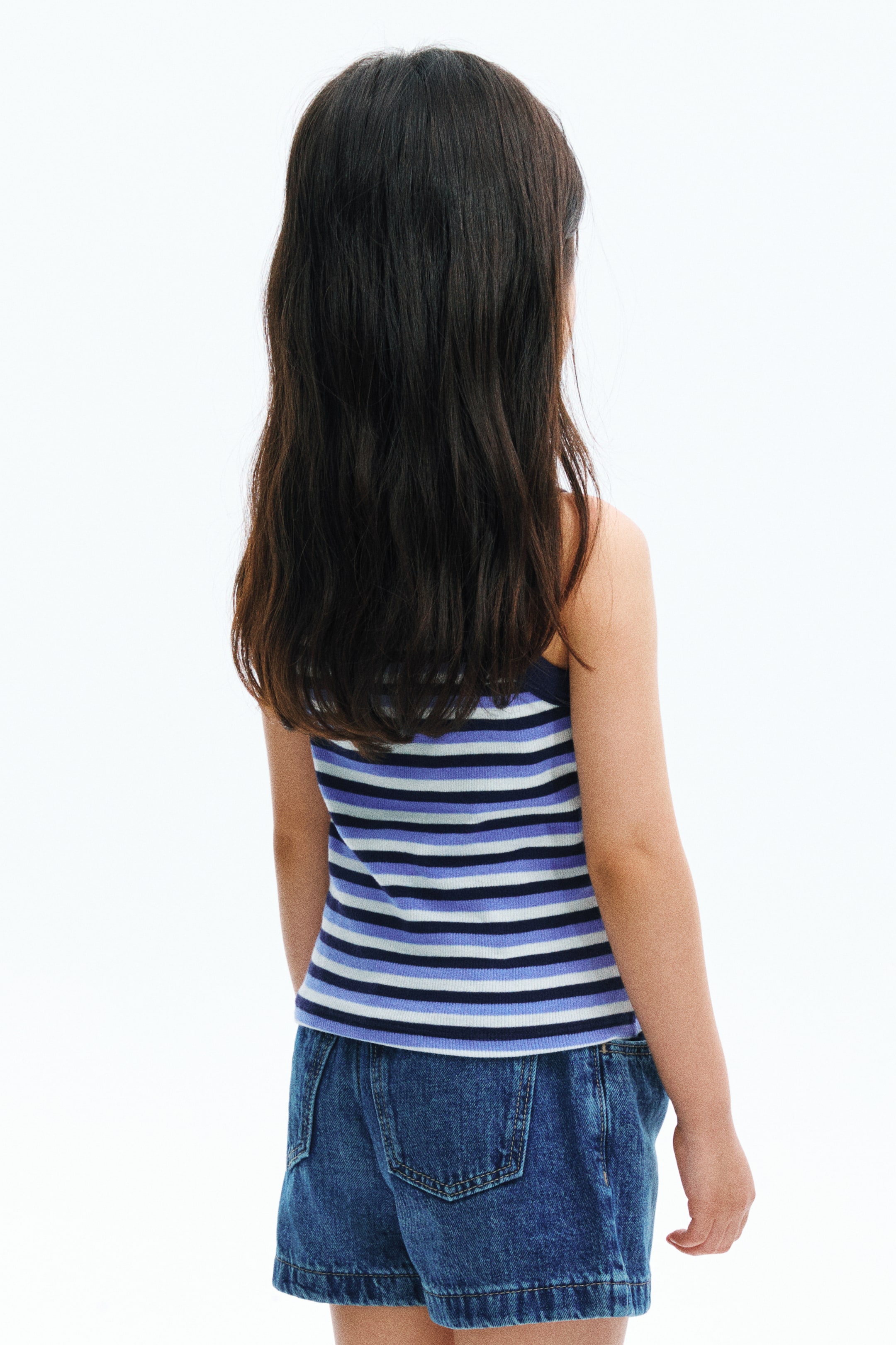 Ribbed Tank Top with Motif