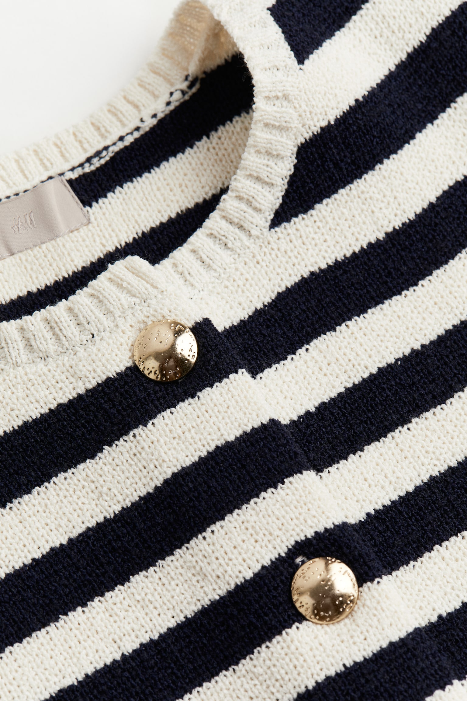 Short-sleeved cardigan - Cream/Striped - 5