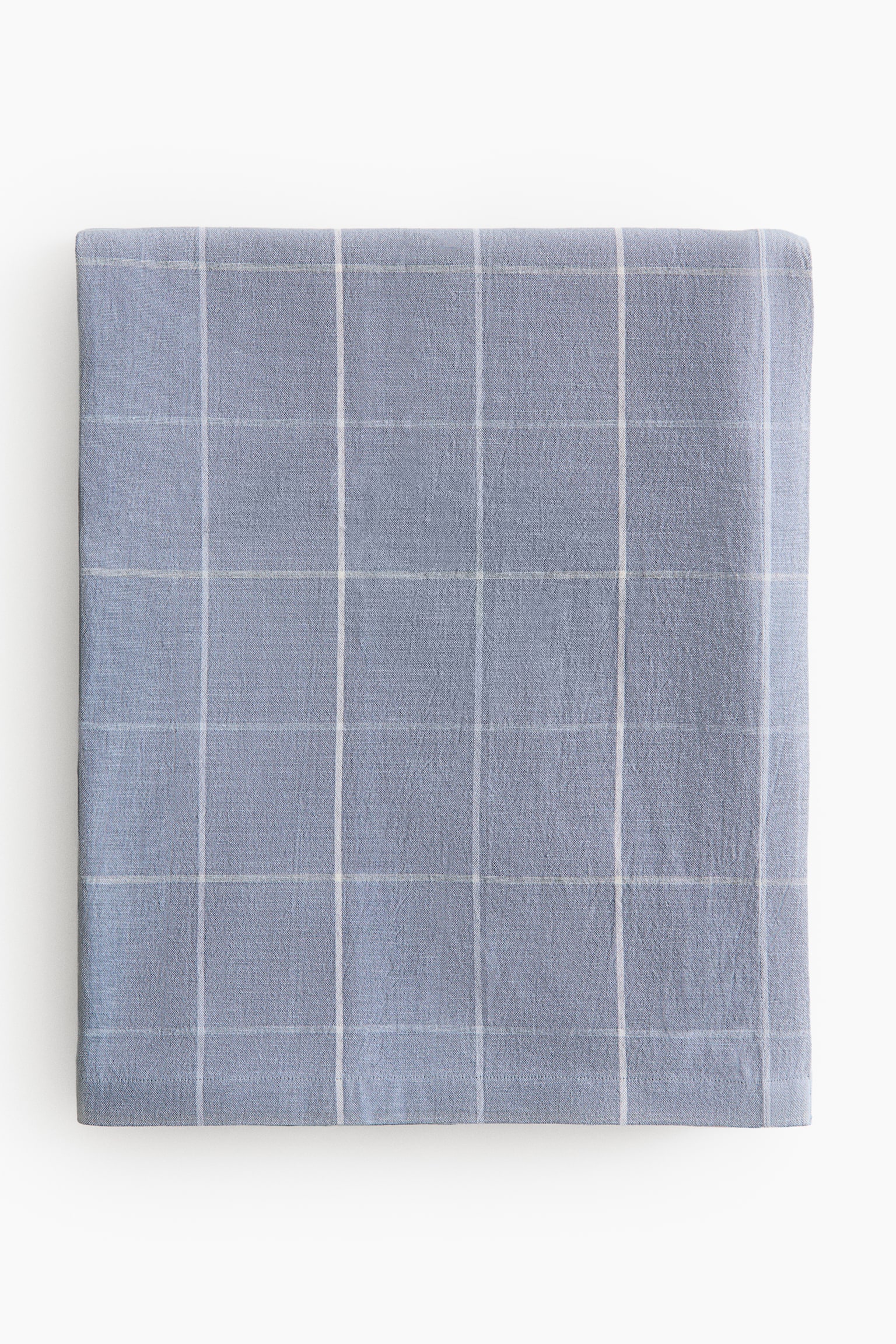 Patterned linen-blend tablecloth - Dusty blue/Checked/Cream/Dusty blue striped/Cream/Brown striped/Mole/Checked/White/Beige striped/White/Checked