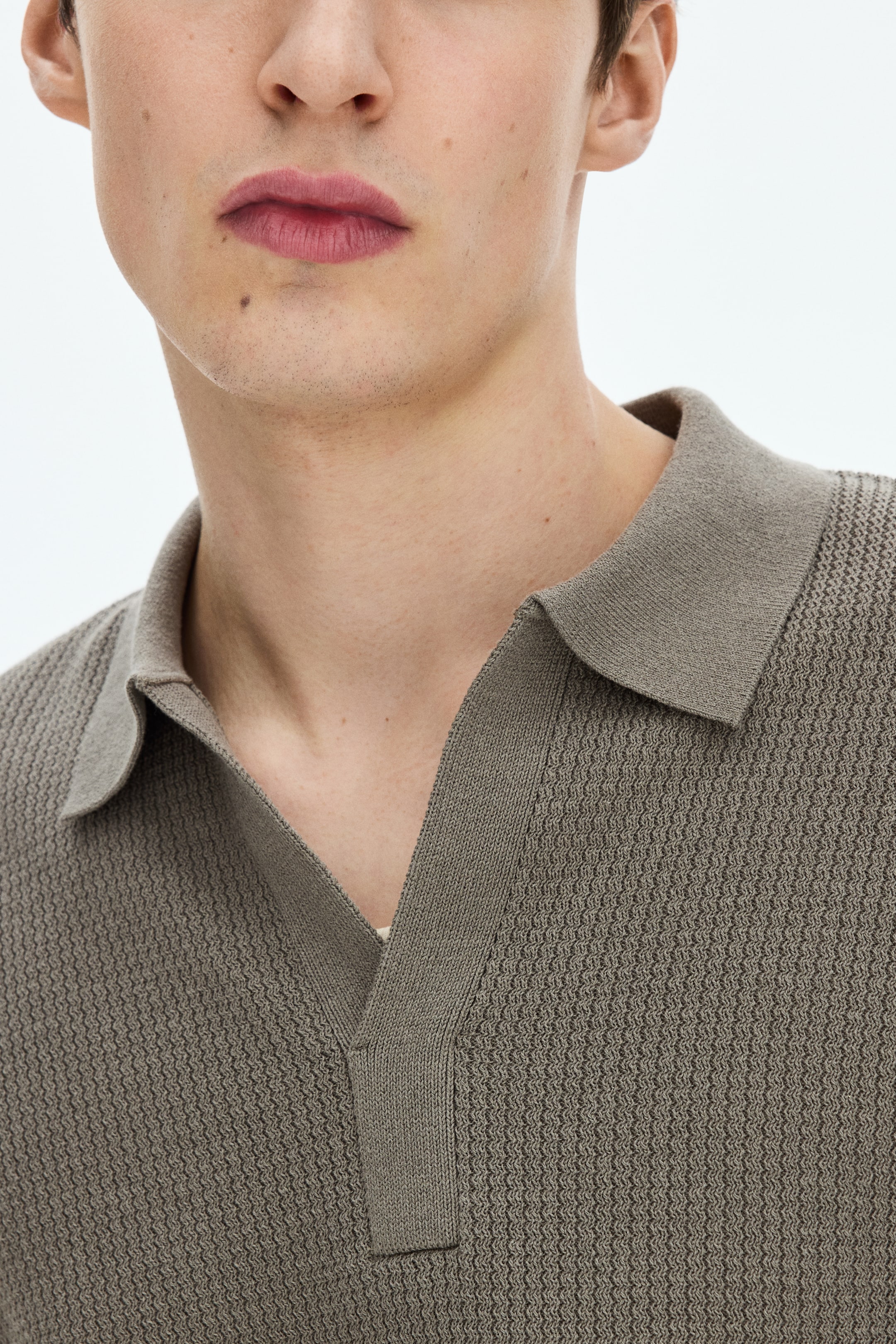 Polo coupe classique en tricot torsadé
