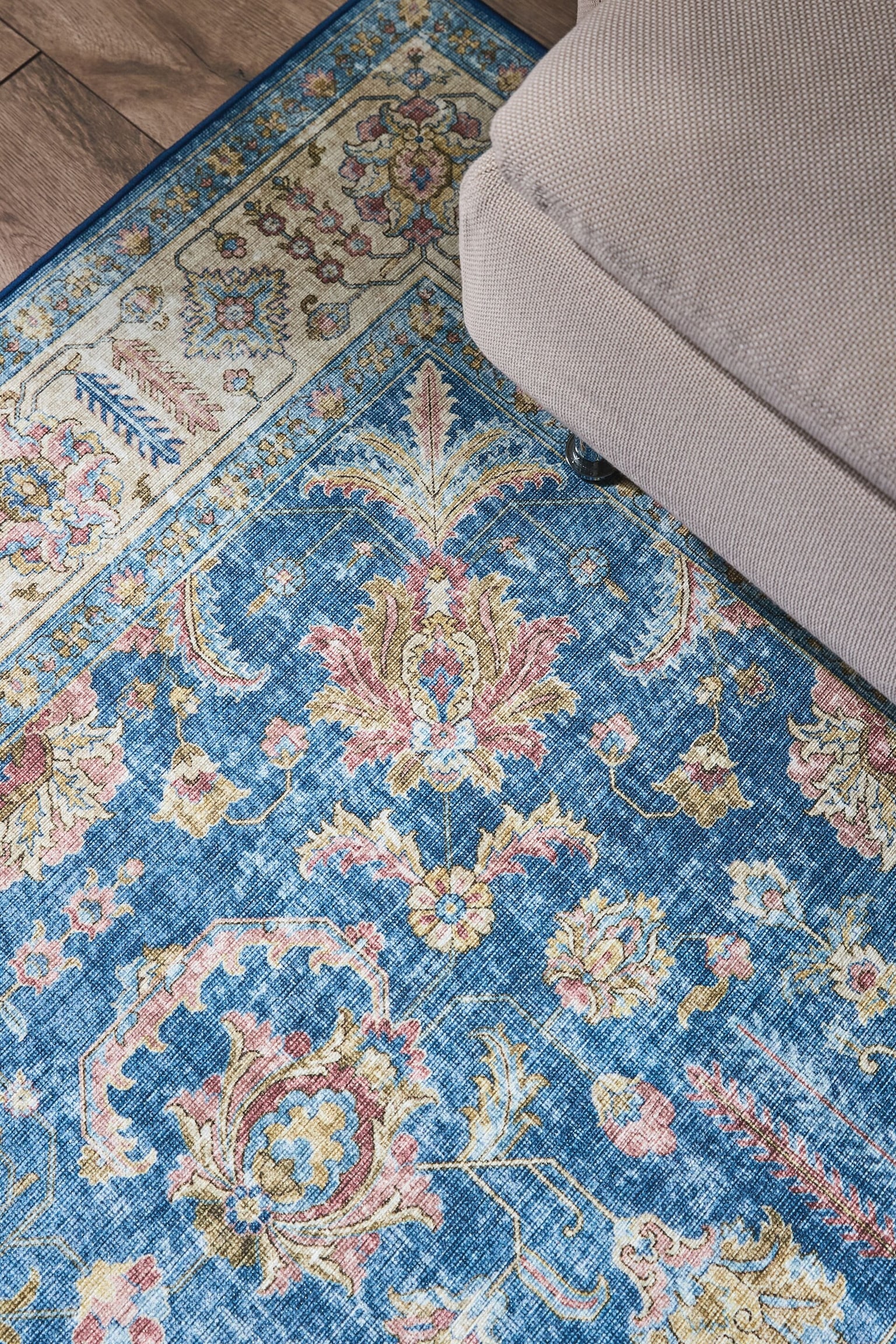 Alfombra Lavable Laury - Azul/Beige - 3