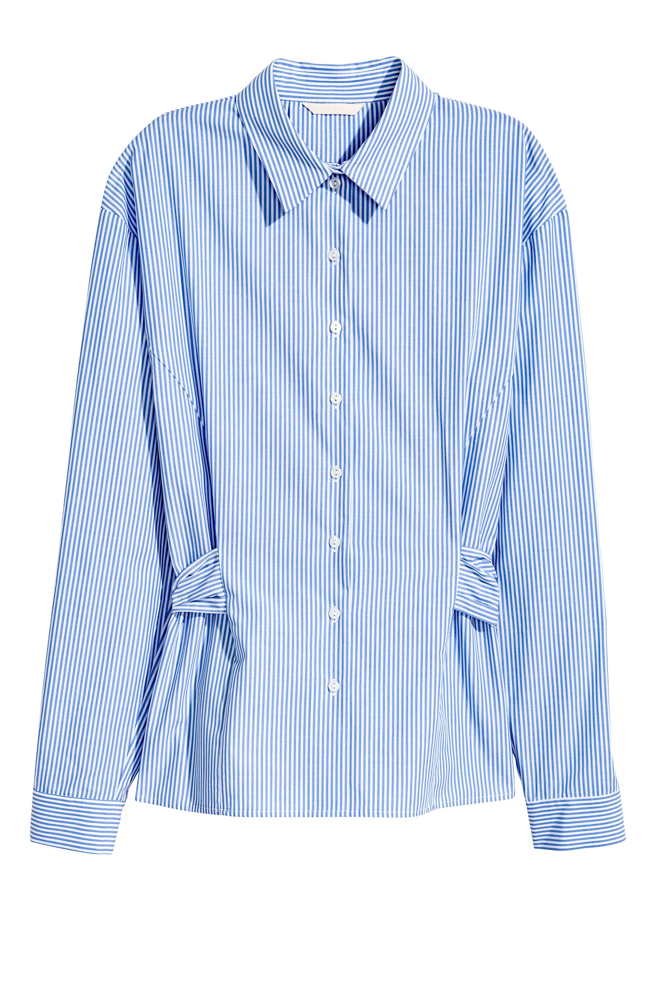 View larger image: Cotton blouse - Blue/White/Striped - Ladies | H&M GB 1