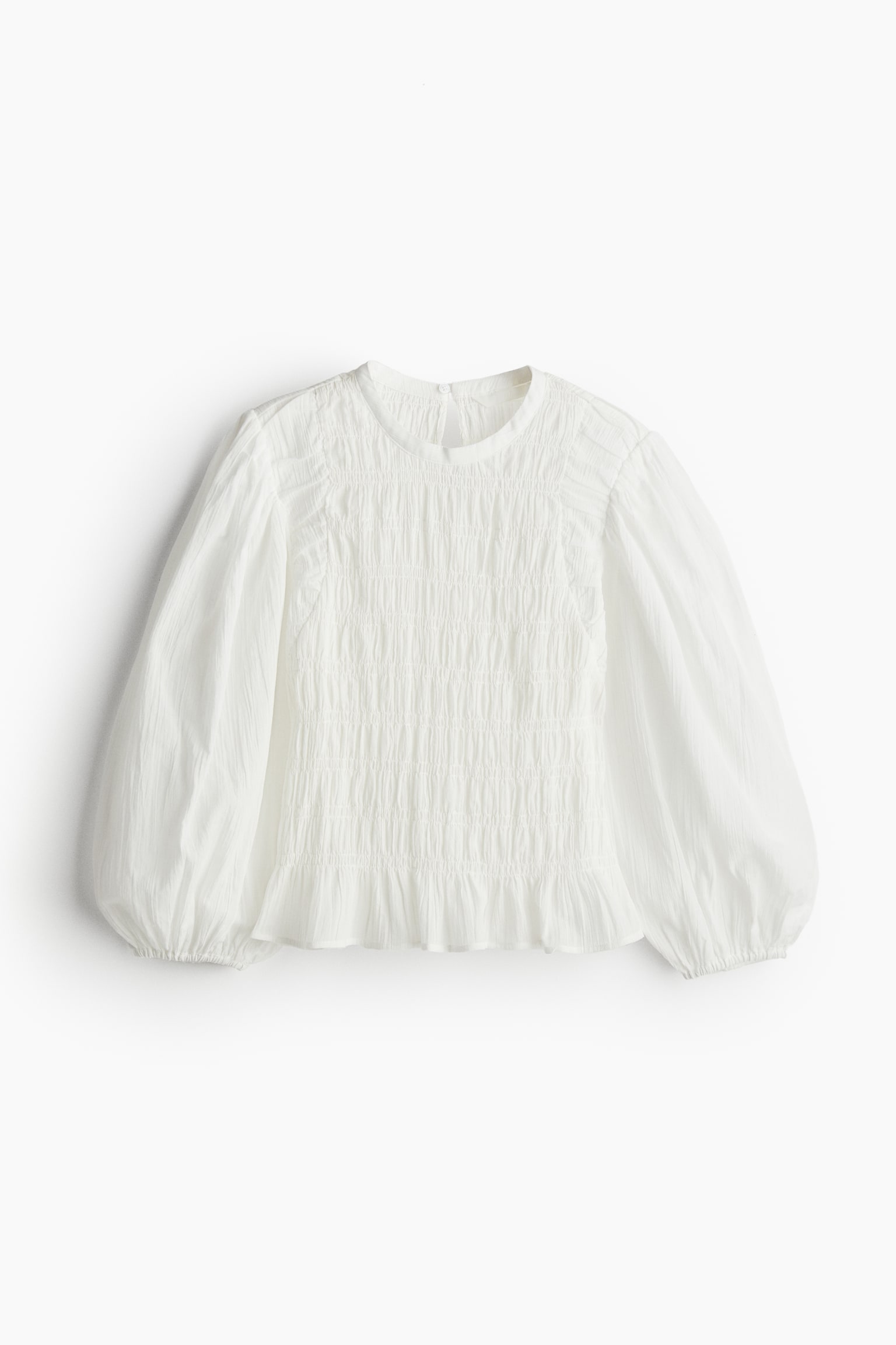 Smocked blouse - White - 2