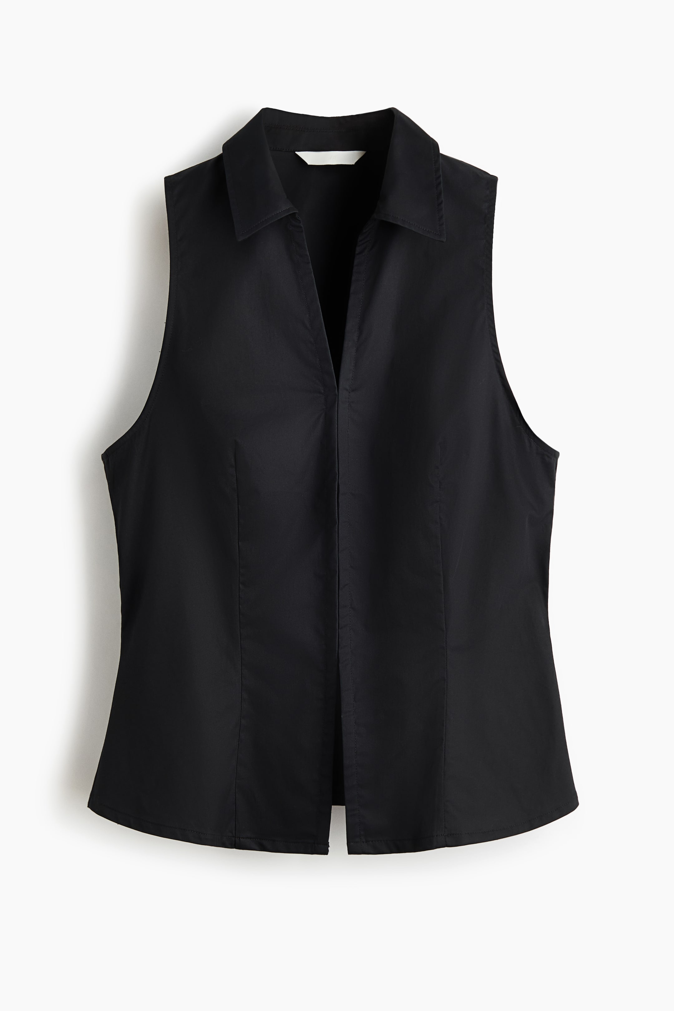 View larger image: Sleeveless cotton shirt - Black - Ladies | H&M IN 4