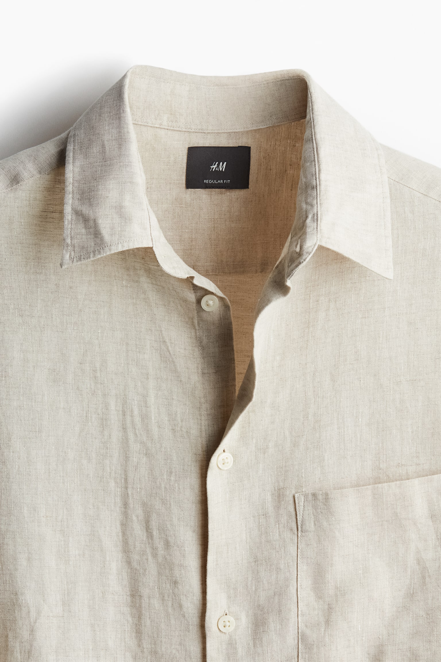 Regular Fit Linen shirt - Light beige - 5