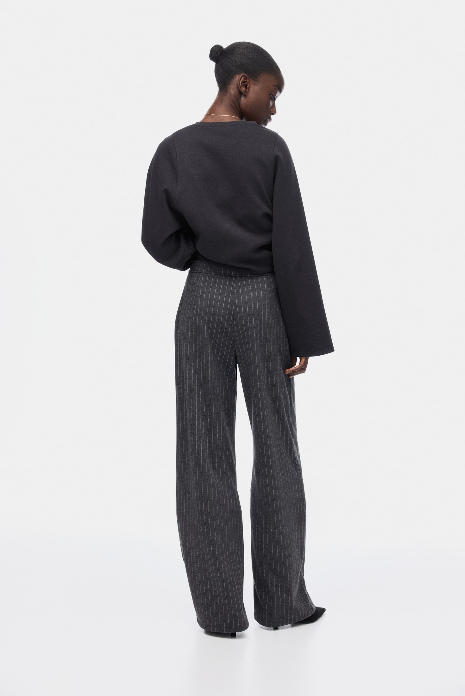 Wide trousers - Dark grey marl/Pinstriped/Dark brown/Black/Dark brown/Dark brown/Greige marl - 4