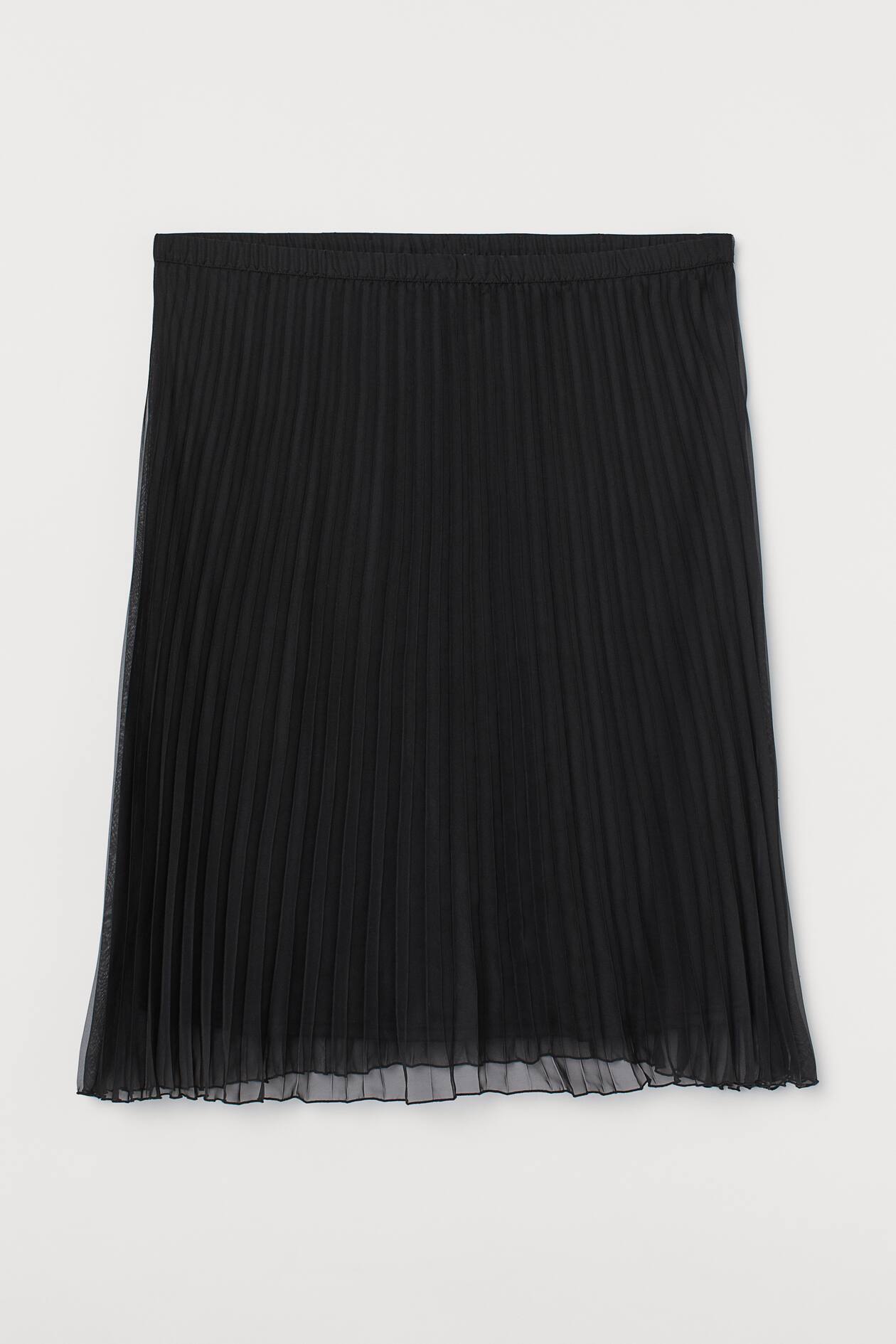 H&M+ Pleated Skirt - High waist - Midi - Black - Ladies | H&M US