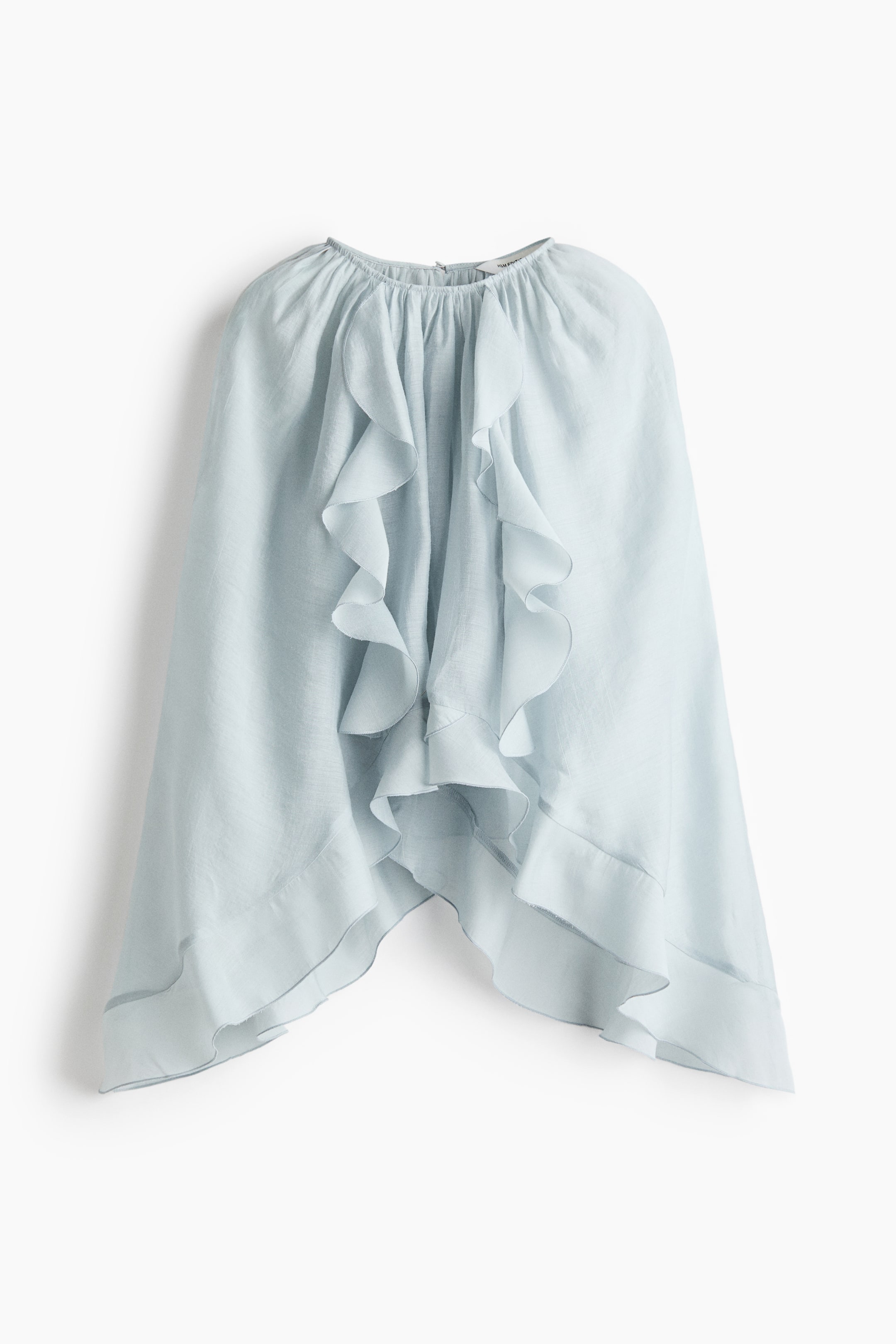View larger image: Flounced cape blouse - Light dusty blue - Ladies | H&M 5
