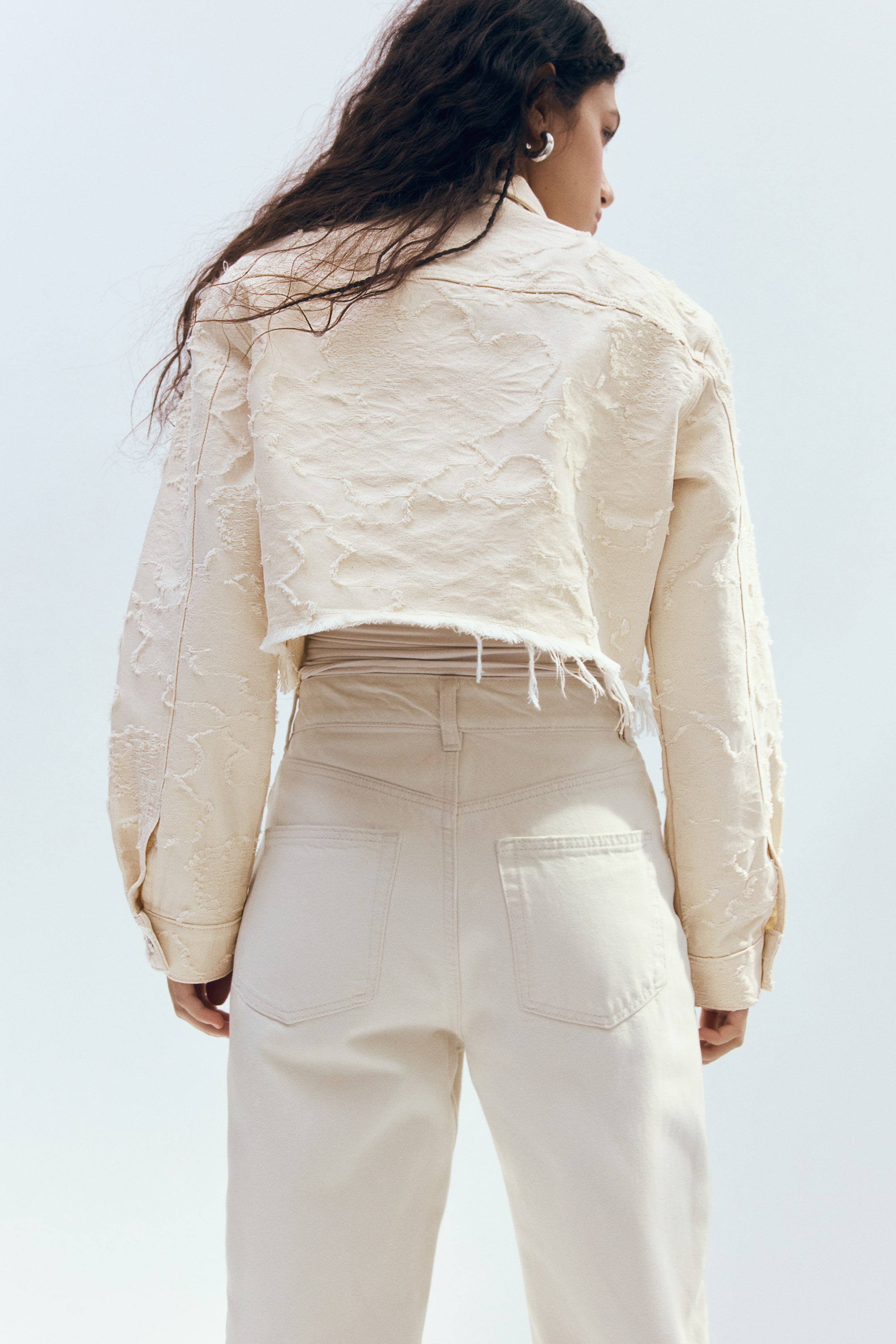 Женские куртки H&M Cropped Twill Jacket — фото 6
