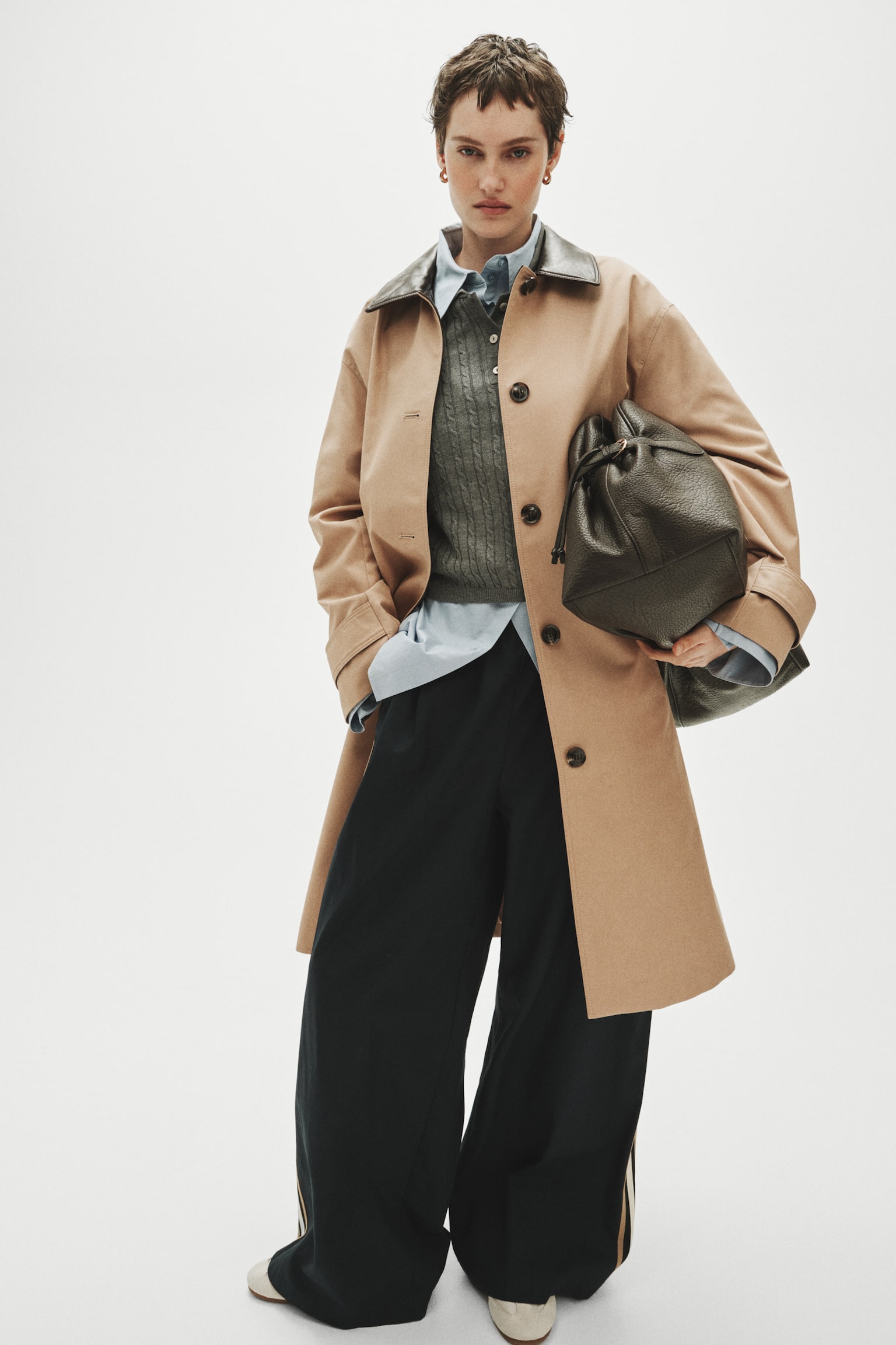 Twill car coat - Beige - 4