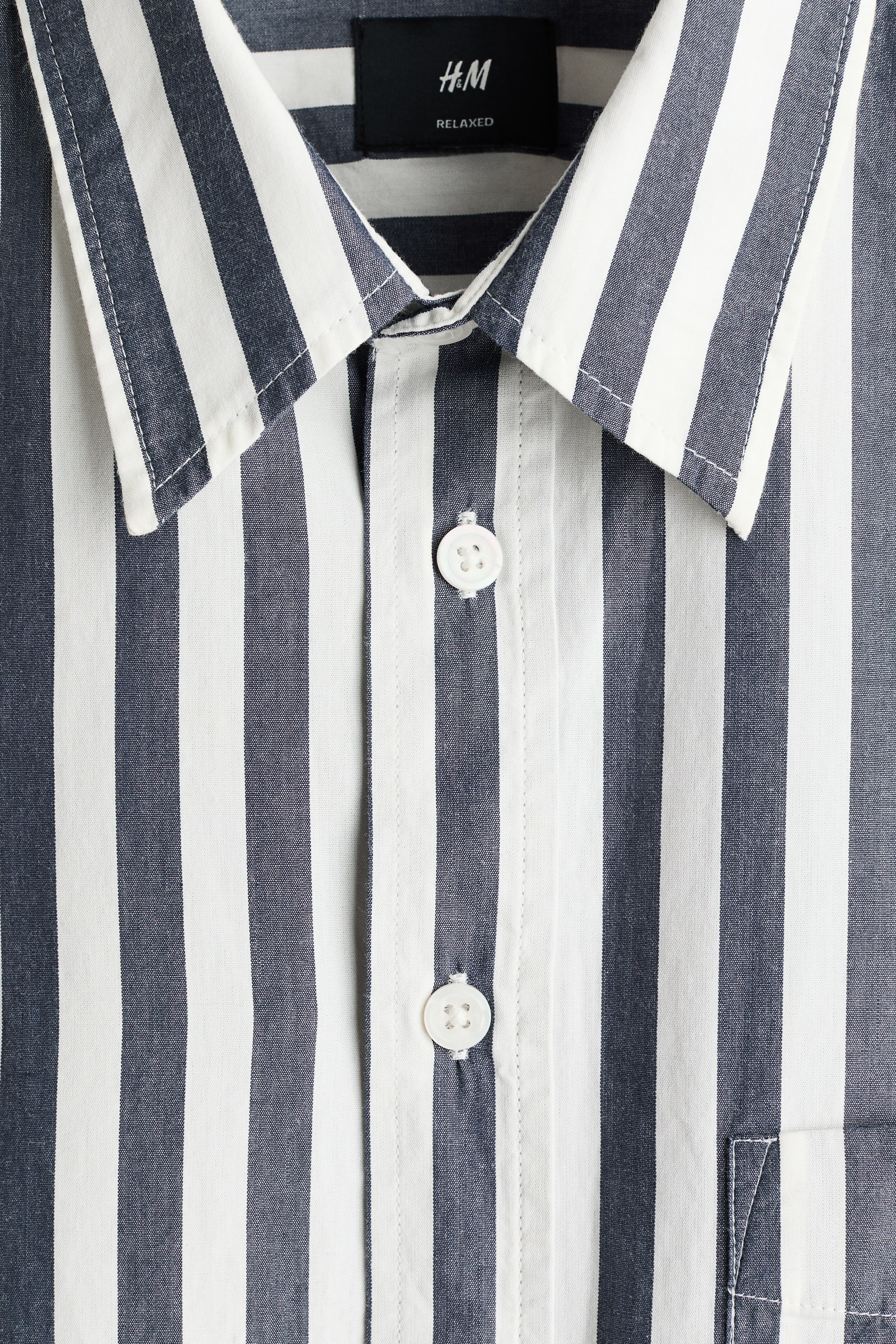 Мужские рубашки H&M Relaxed-Fit Poplin Shirt — фото 5