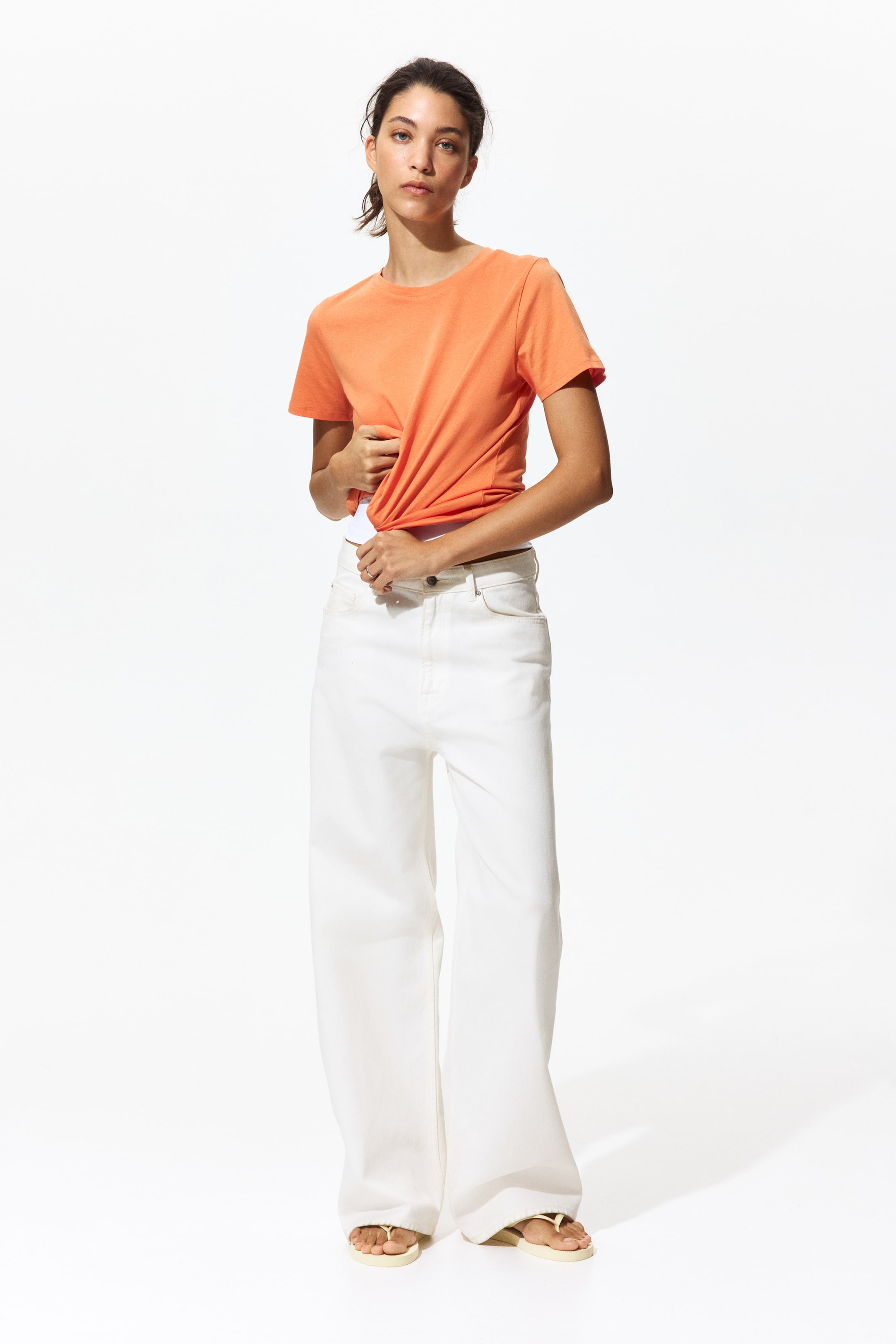 View larger image: Cotton T-shirt - Orange - Ladies | H&M IN 1