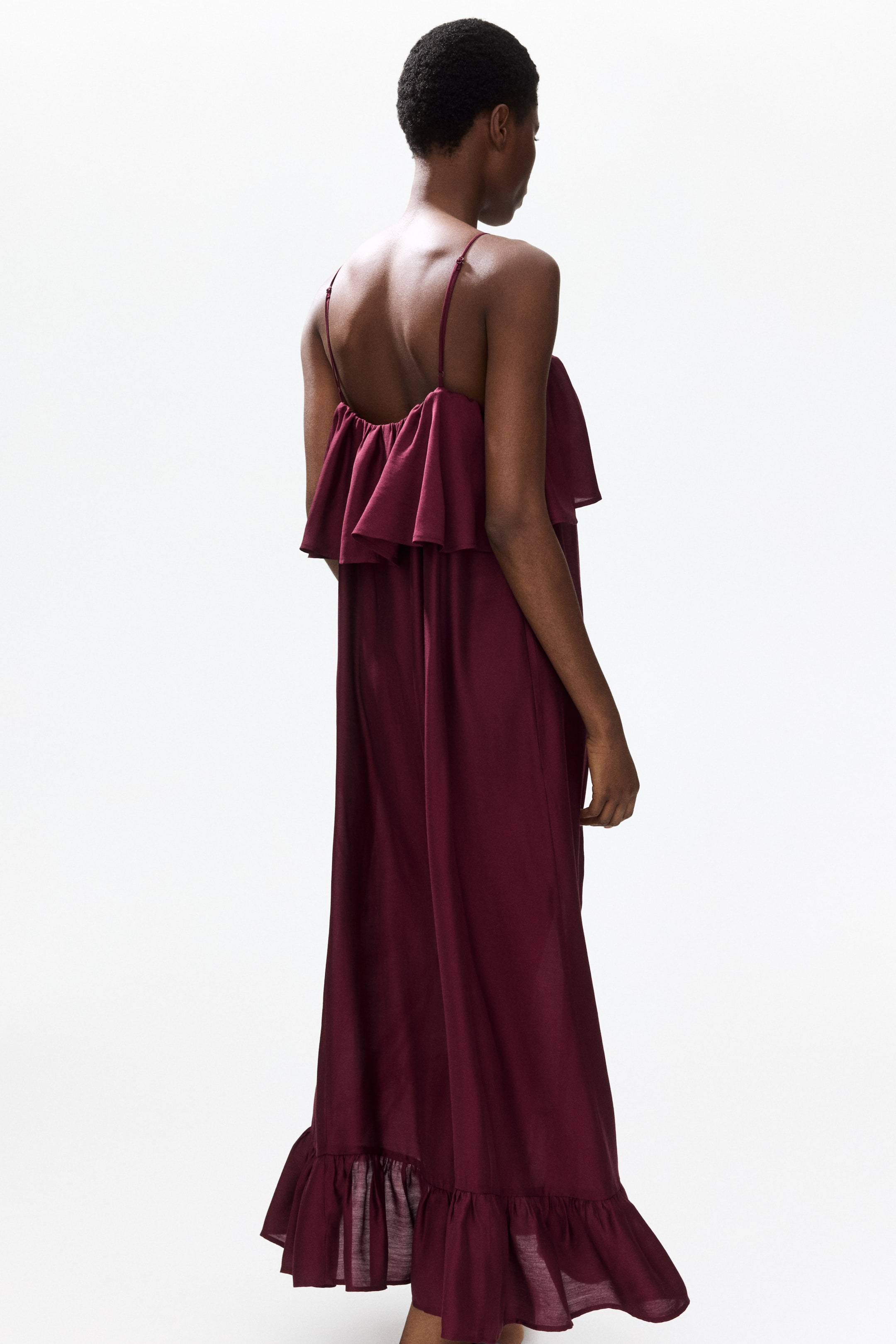 Ruffle-Trimmed A-Line Dress