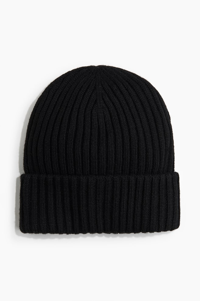Rib-knit beanie - Black/Dark grey marl/Beige marl/Cream/Light grey marl - 1