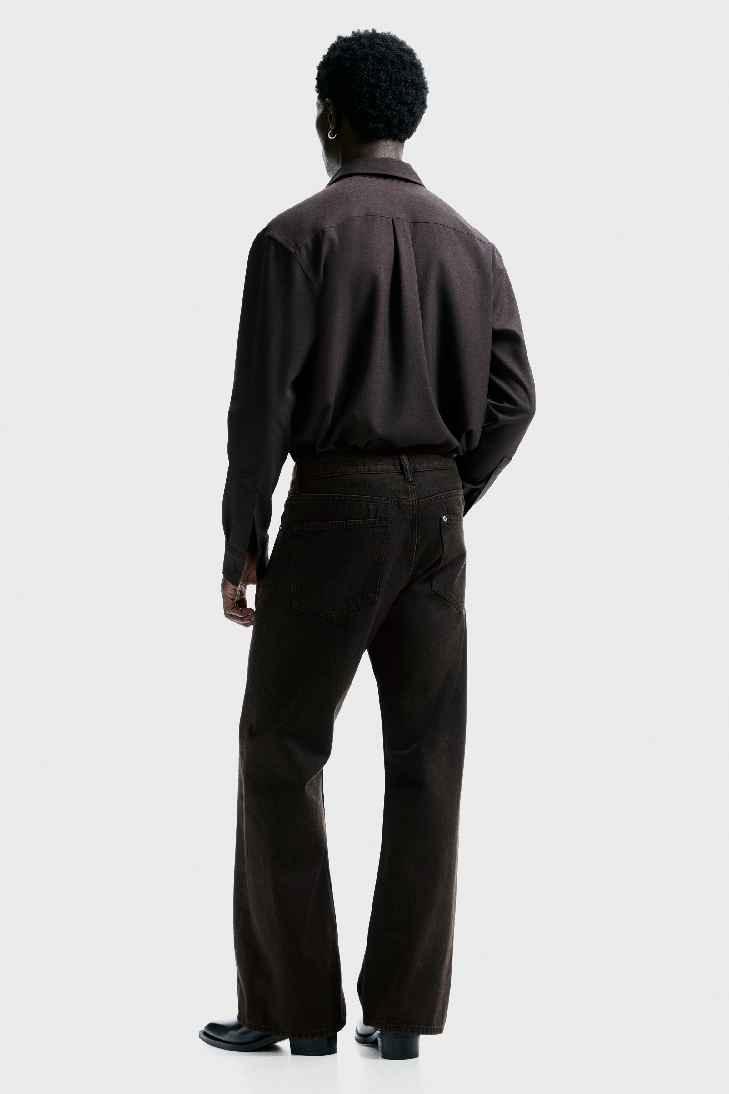 Men's Denim black Relaxed Bootcut Jeans | H&M US