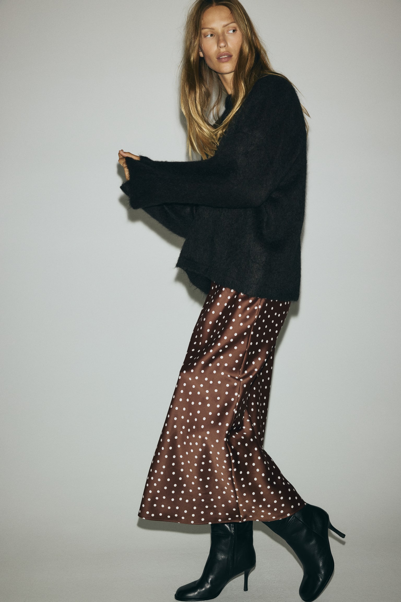 Gonna longuette - Marrone scuro/pois/Nero/pois/Nero/Dorato/Beige chiaro/zebrato/Bordeaux/Rosa polvere chiaro/Arancione - 6