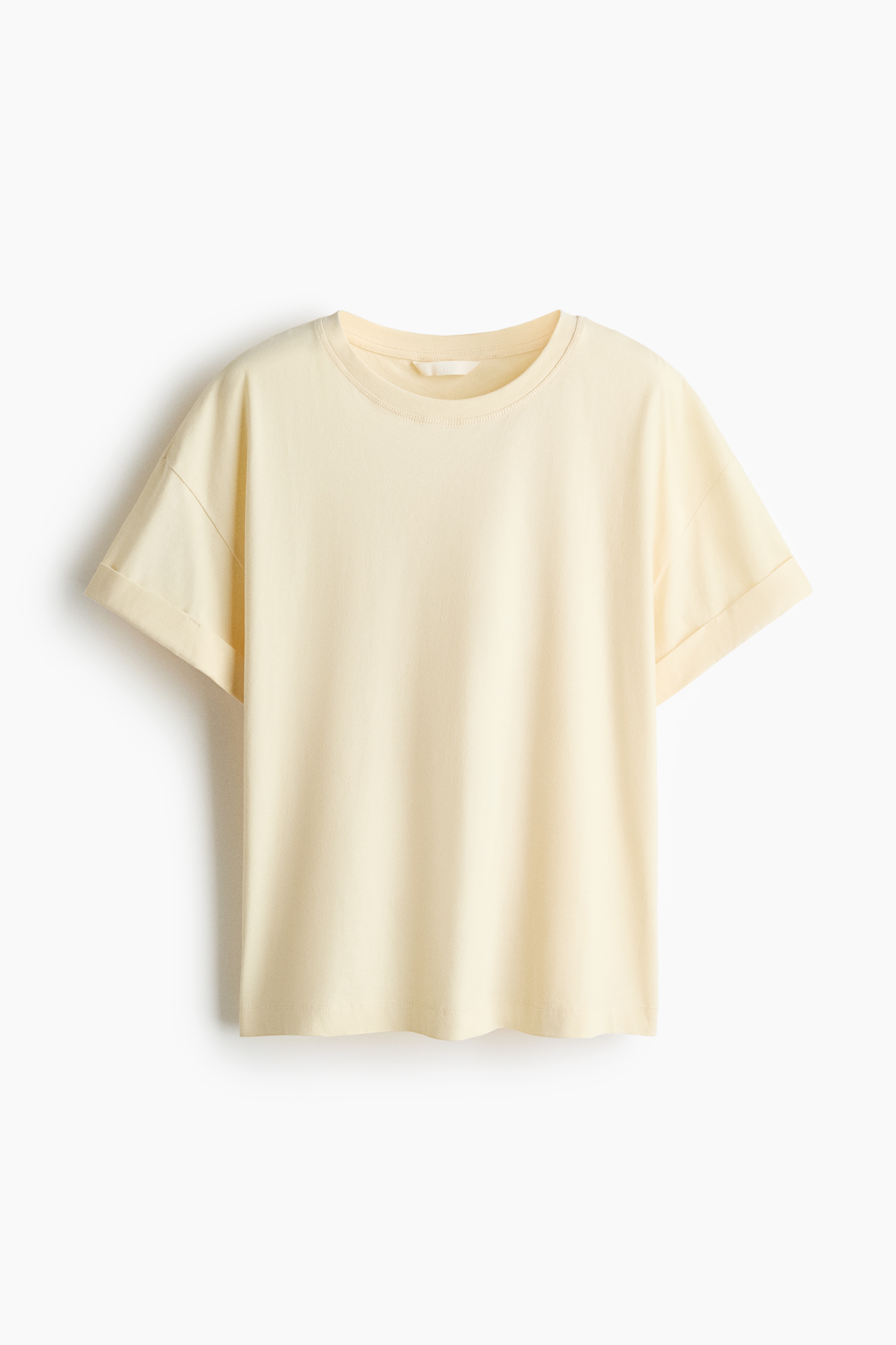 T-shirt loose en coton - Jaune pâle/Rose pâle/Blanc/Noir délavé