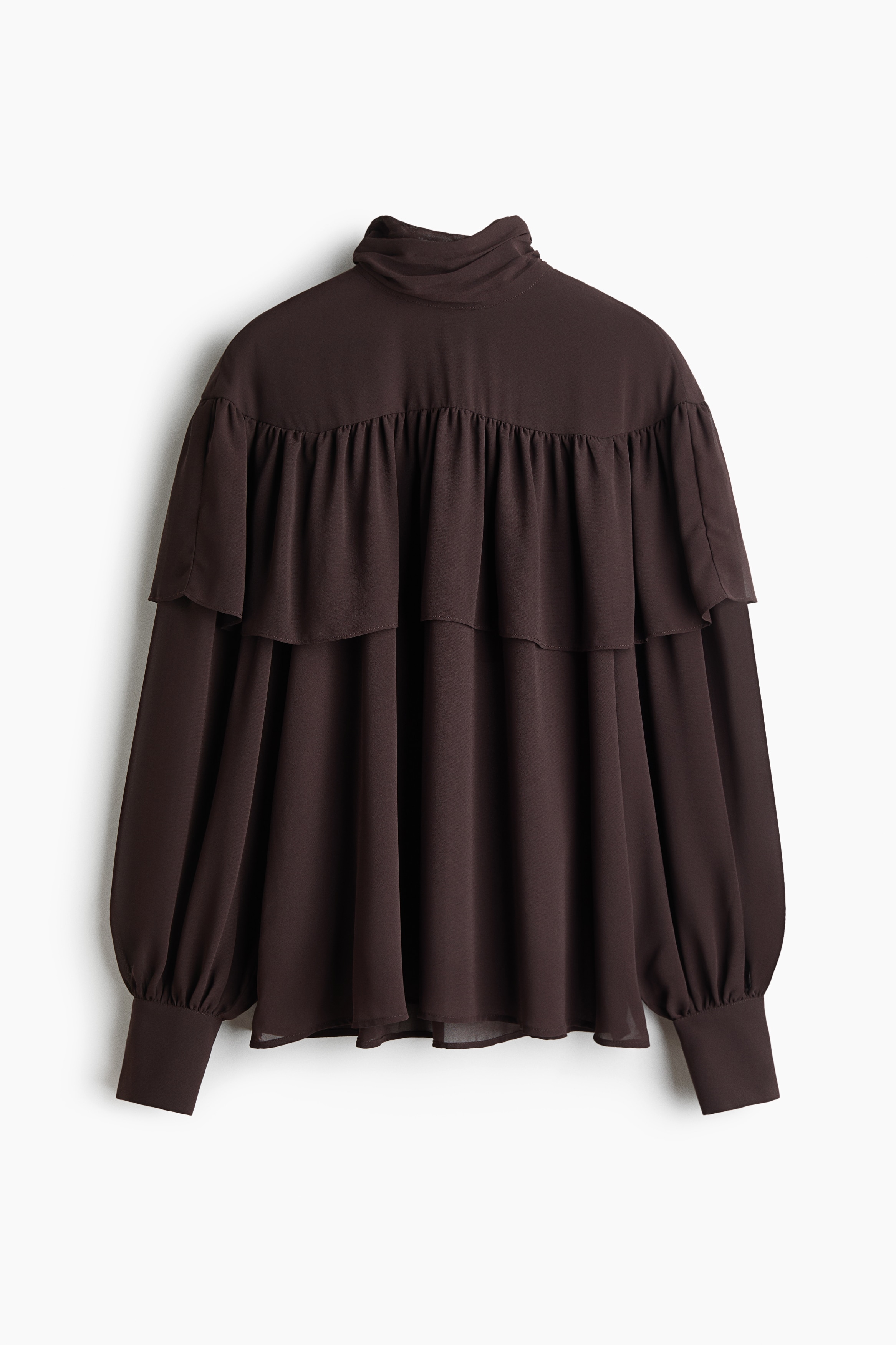 Blusa con mangas globo - Café oscuro