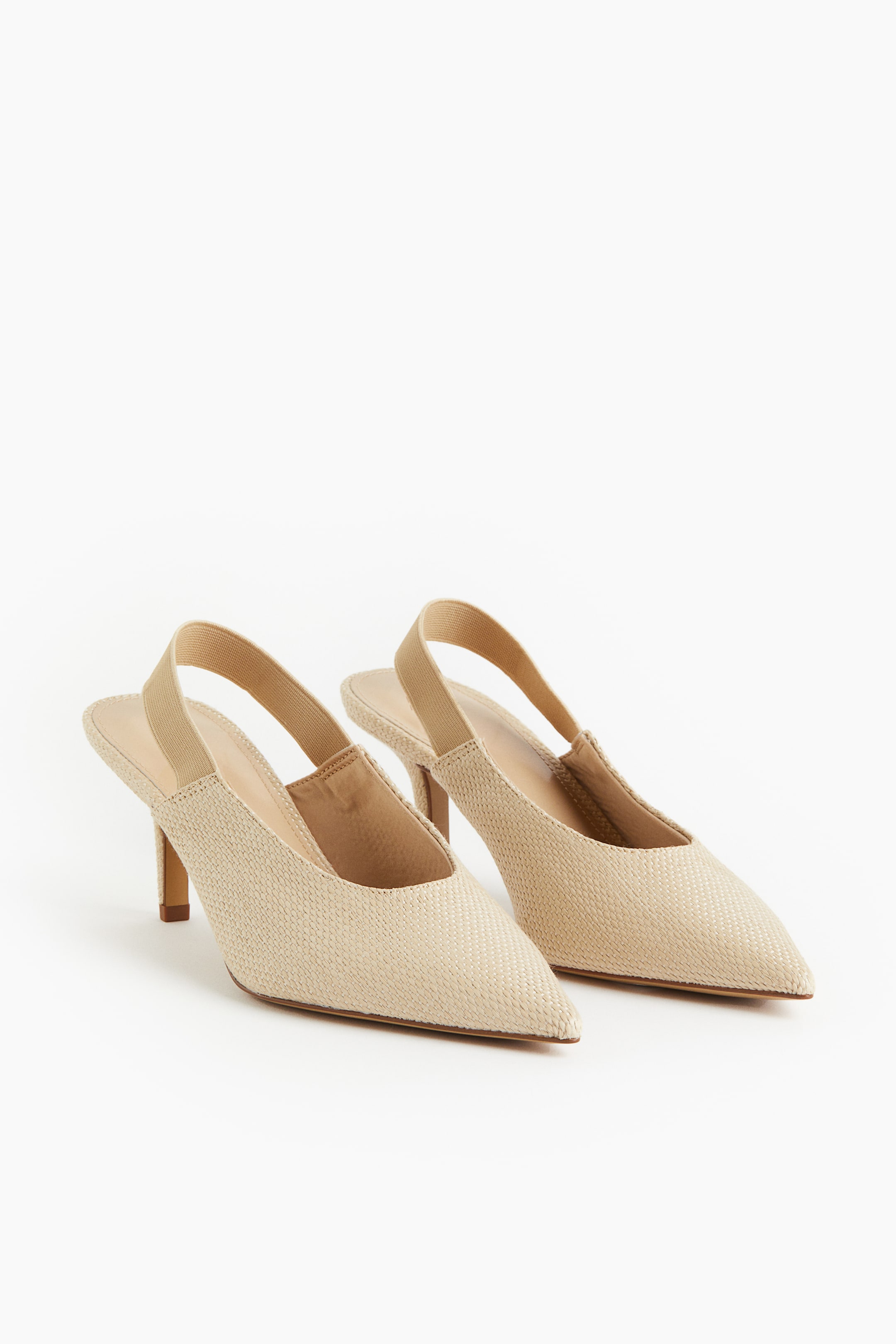 Pointed Slingback Pumps - Light beige - Ladies | H&M CA