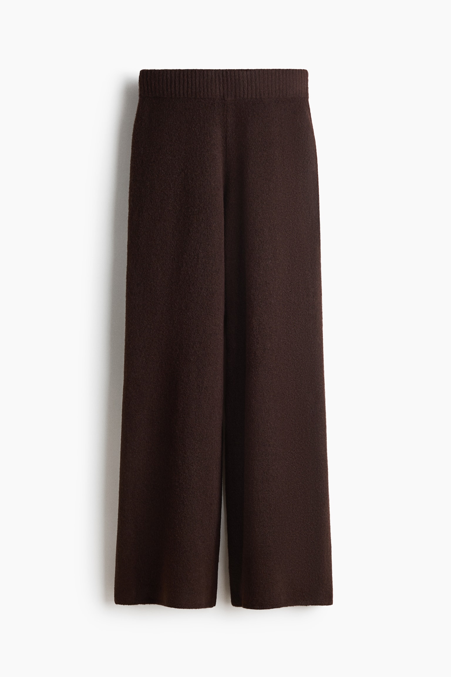 Wijde gebreide broek - Donkerbruin/Taupe gemêleerd/Bordeauxrood/Lichtbeige gemêleerd/Marineblauw/Lichtbeige gemêleerd/Bruin - 1