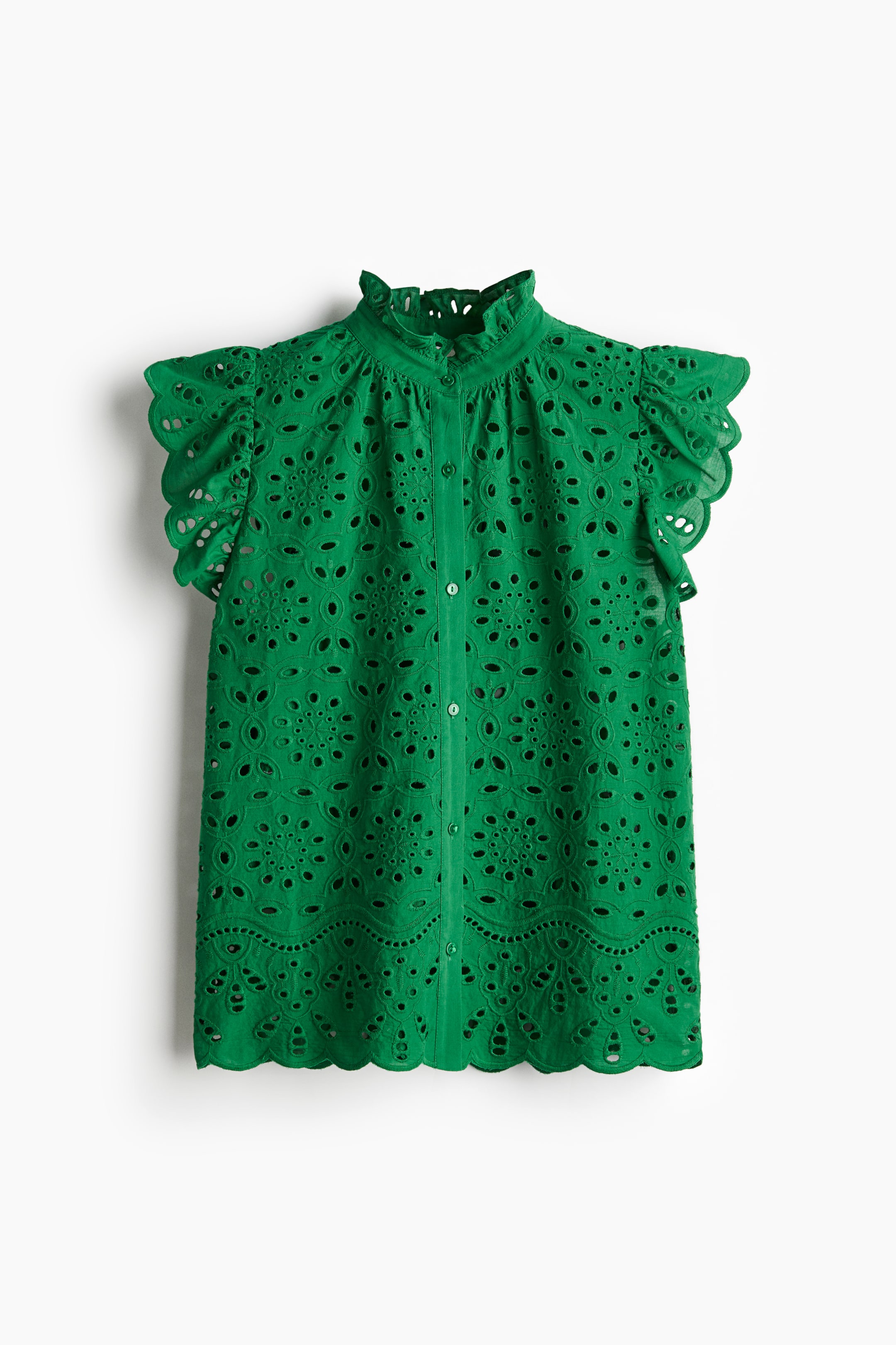 Blouse with Eyelet Embroidery