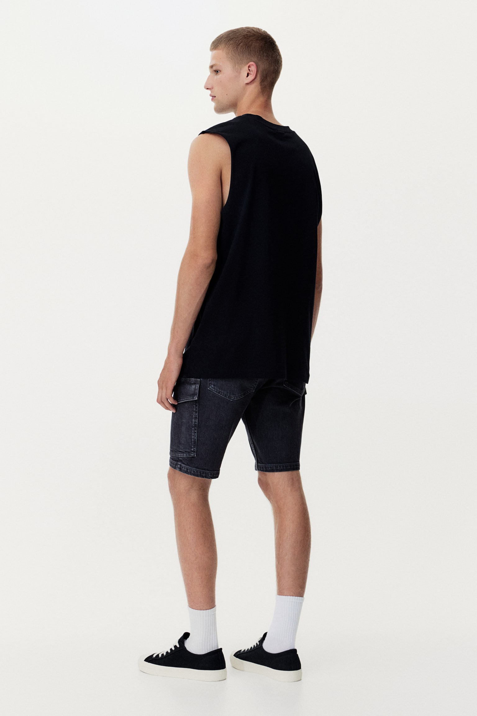 Slim Denim cargo shorts - Denim black - 6