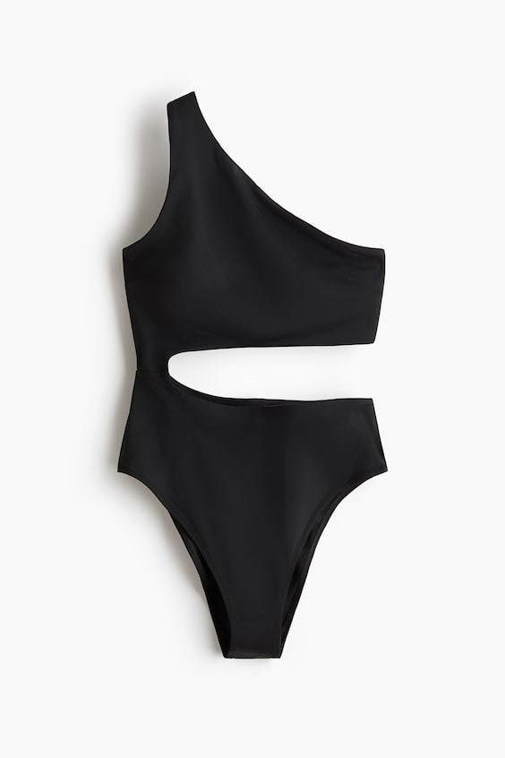 Женские купальники H&M Padded-Cup One-Shoulder Swimsuit