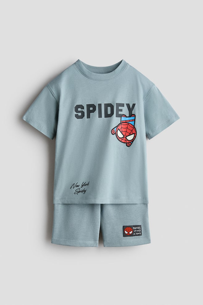 2-piece Printed Set - Dark turquoise/Spidey/Dark red/Marvel Comics/White/Hot Wheels/Cream/Super Mario/Black/Pokémon/Cream/Minions/White/Minecraft - 1