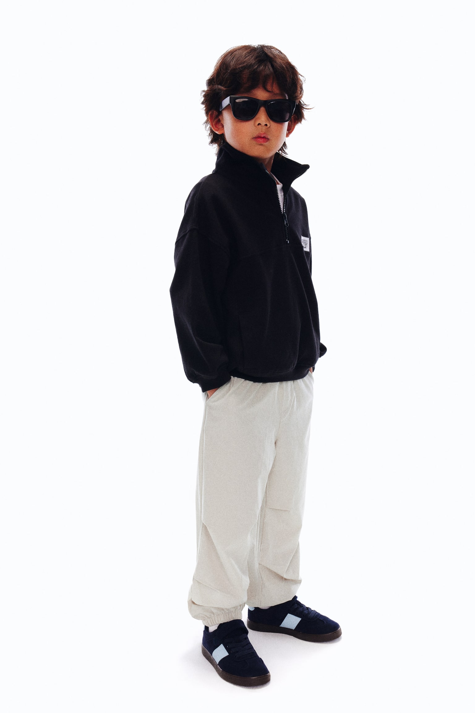 Quần dài cạp chun - Màu be hồng nhạt/Màu đen - 3