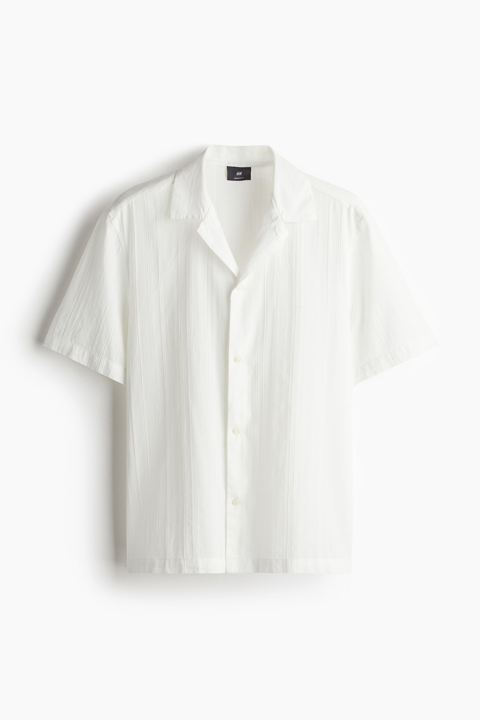 Regular Fit Textured-weave resort shirt - White/Black/Burgundy - 2