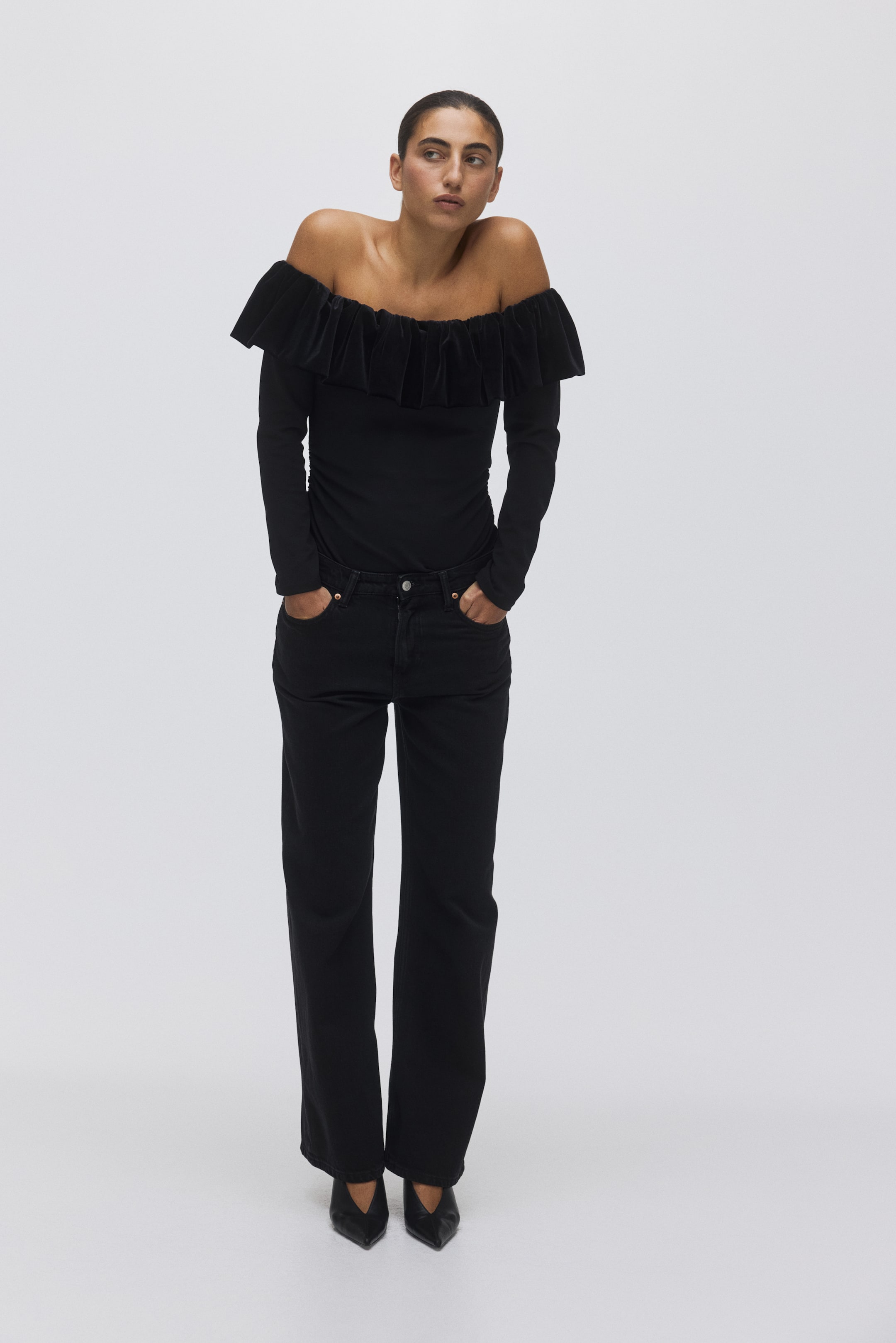 Προβολή μεγαλύτερης εικόνας: Έξωμο κορμάκι - Μαύρο - Ladies | H&M GR 1