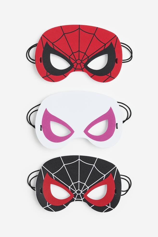 3-pak udklædningsmasker - Rød/Spider-Man - 1