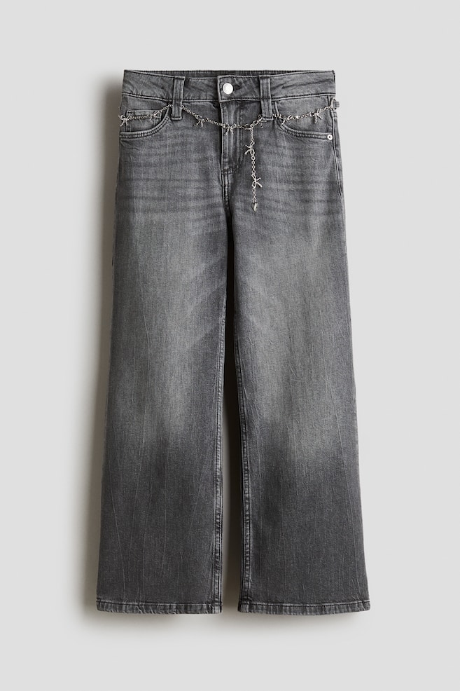 Baggy Fit Bootcut Leg Jeans - Denimgrau/Denimblau/Teddybär/Hellgrau/Helles Denimblau/Geblümt/Denimblau - 1
