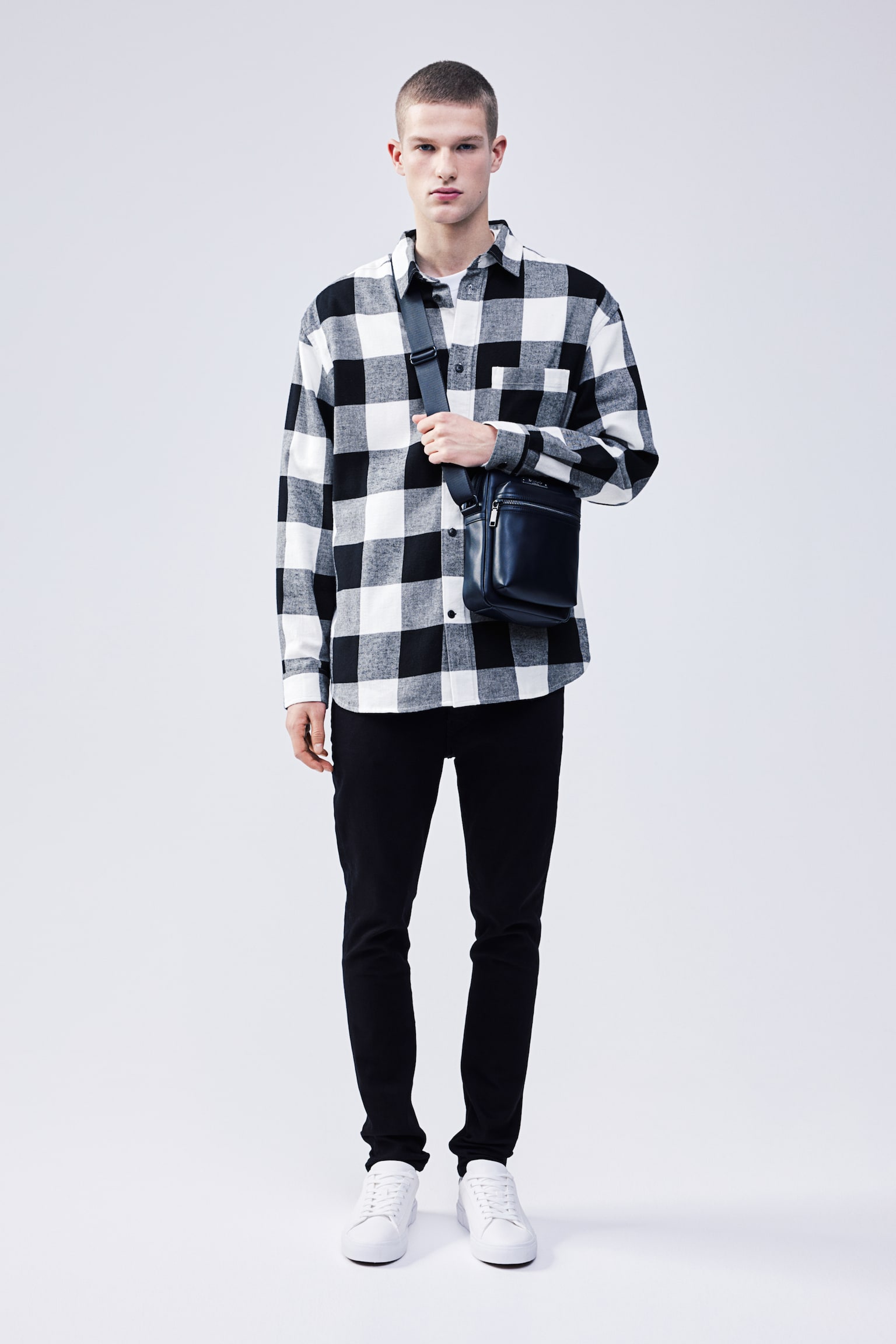 Relaxed Fit Flannel shirt - Black/Checked - 3